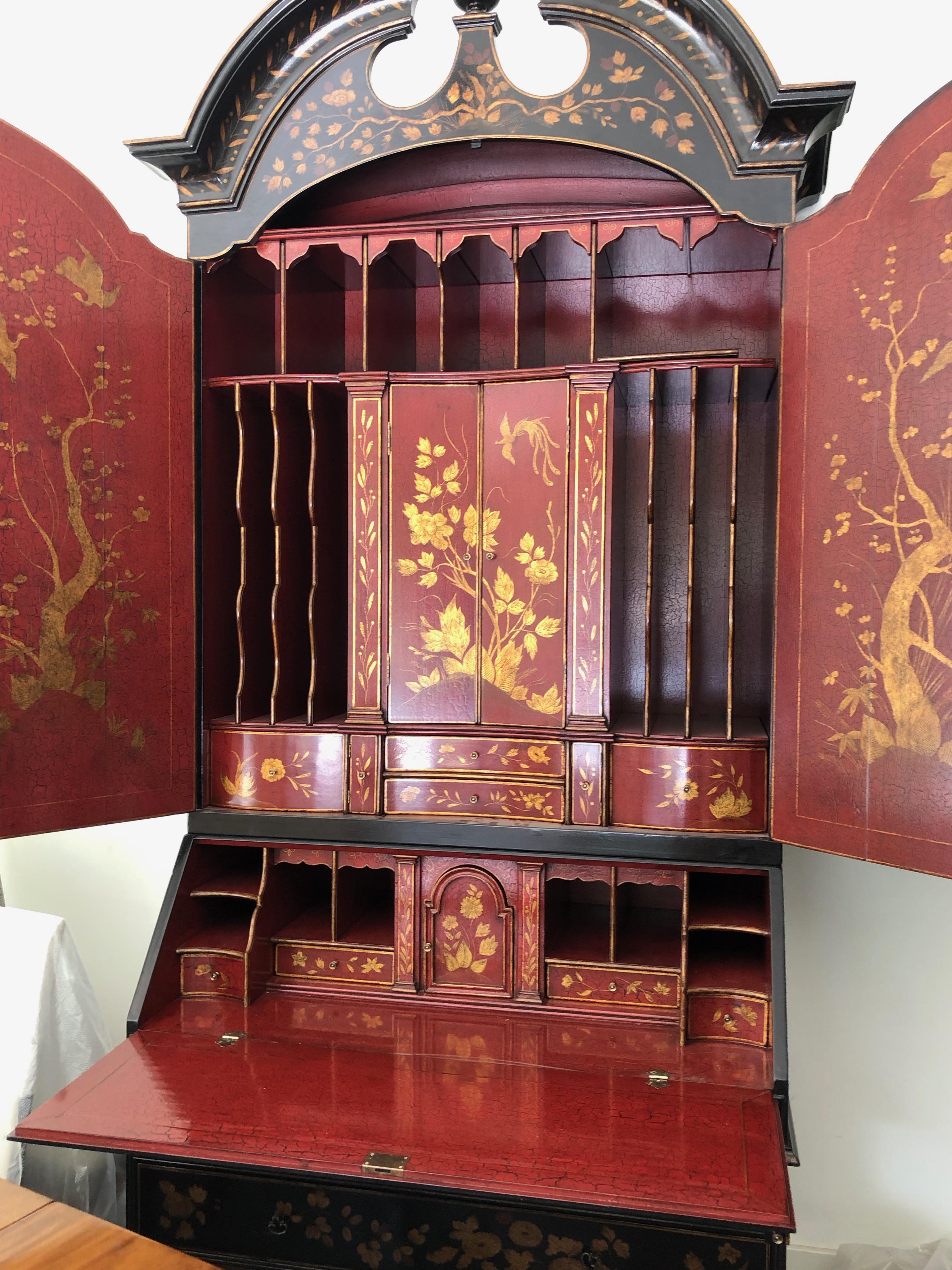 Rose Tarlow Queen Anne Chinoiserie Secretary In Good Condition In Los Angeles, CA