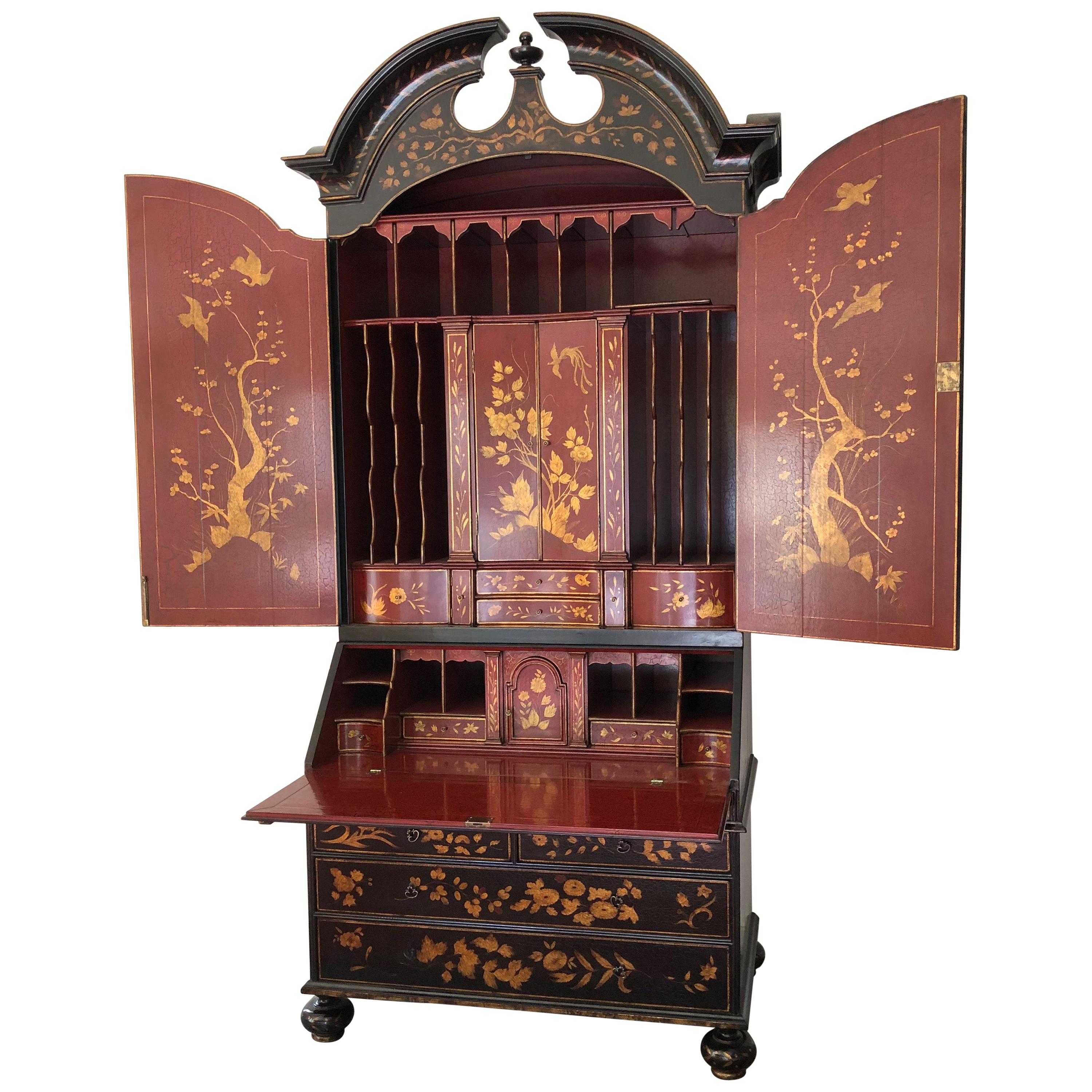 Rose Tarlow Queen Anne Style Chinoiserie Secretary