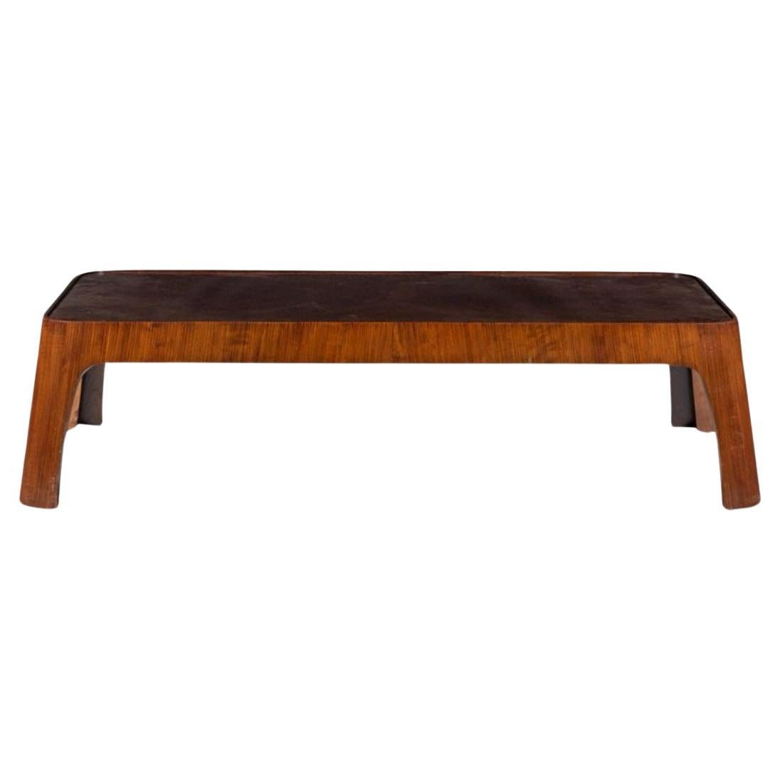 American Rose Tarlow Reeded Bois walnut coffee table