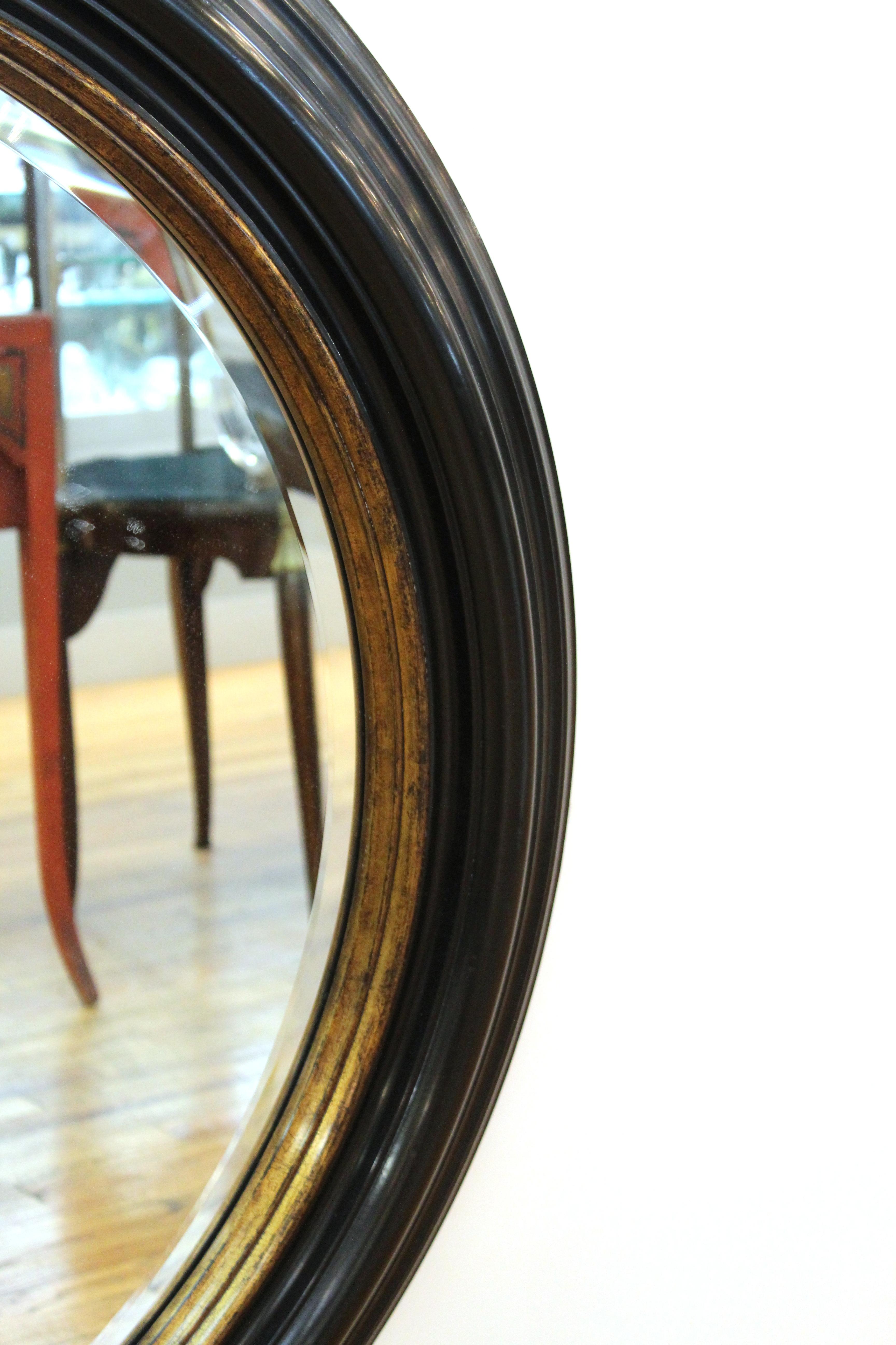 North American Rose Tarlow Regency Style Round Wall Mirror