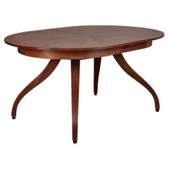Rose Tarlow Regency Sunburst Walnut Dining Table with Extension 60"-82"