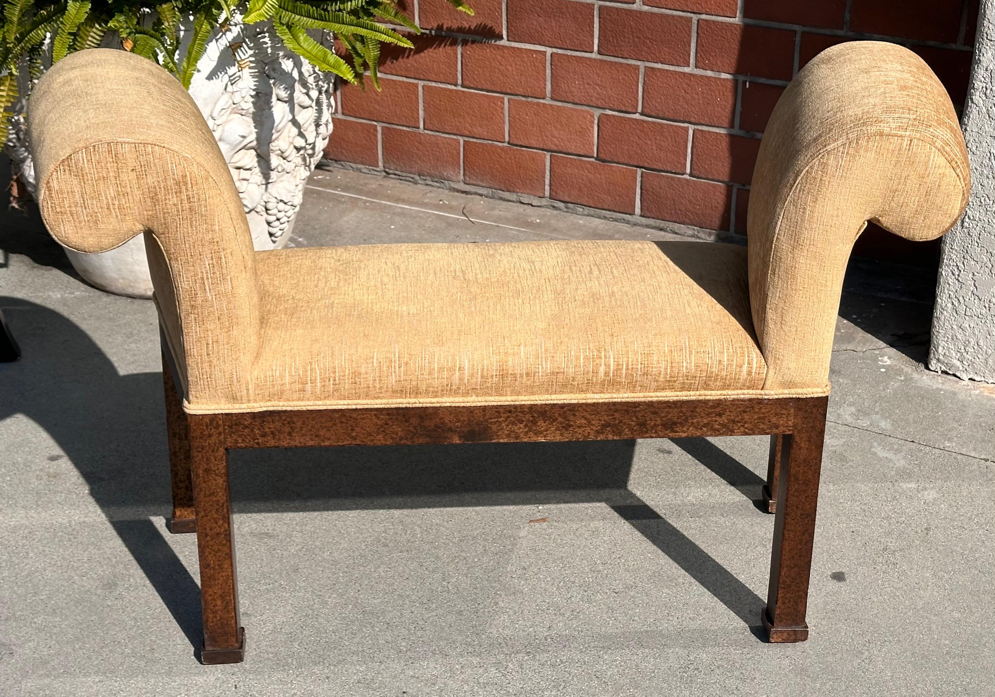 Rose Tarlow Roll Arm Tapered Derbyshire Bench W Oil Drop Lacquer Finish.
