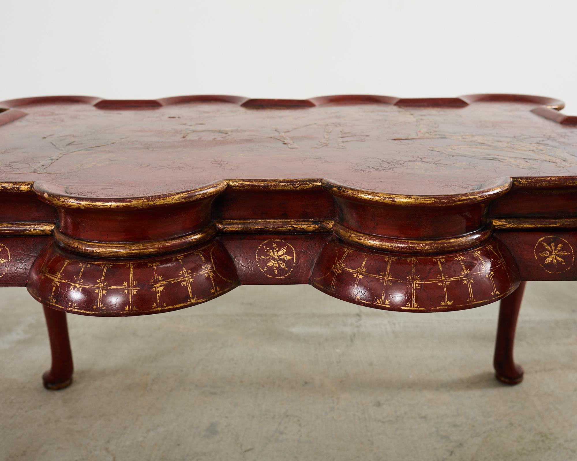Rose Tarlow Tavolo da Cocktail Smerlato Decorato Chinoiserie in vendita 2