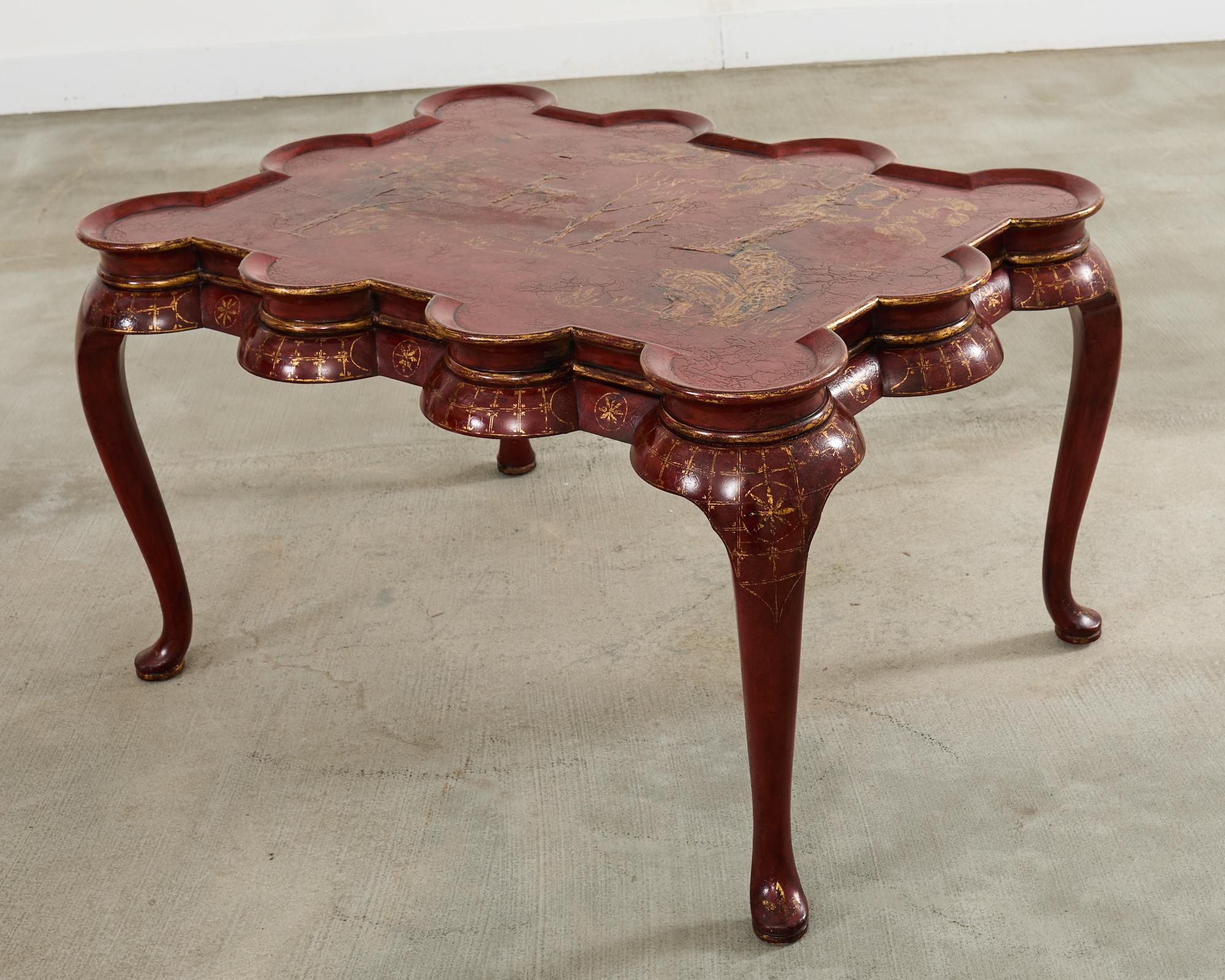 Rose Tarlow Tavolo da Cocktail Smerlato Decorato Chinoiserie in vendita 4