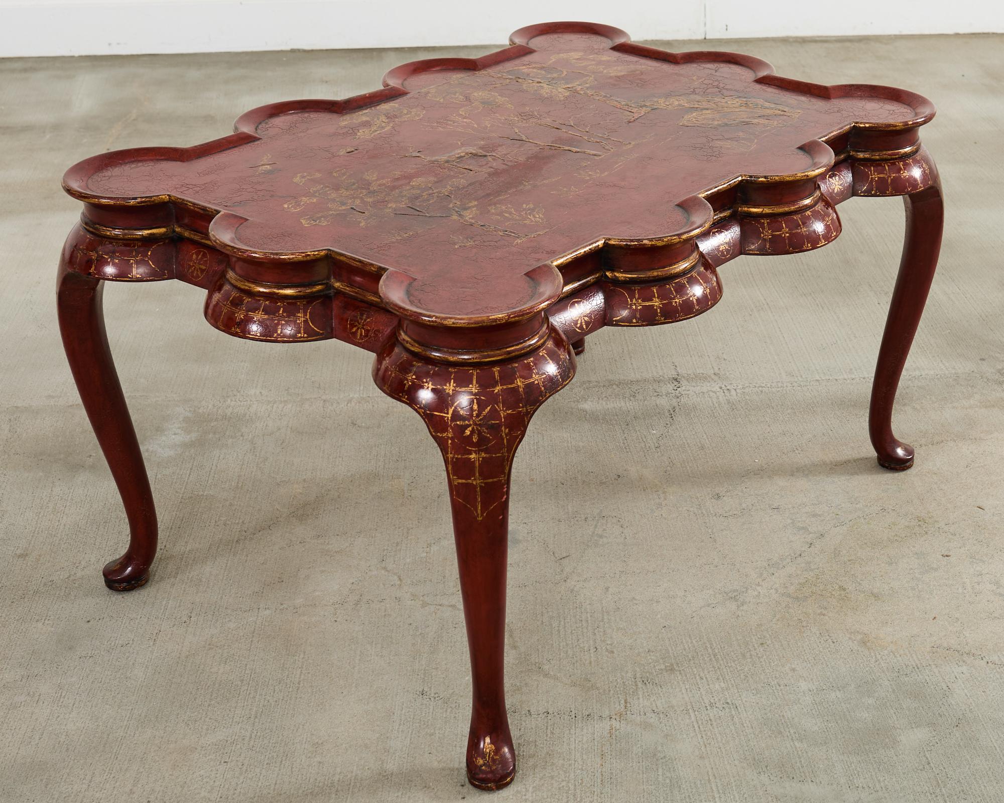 Rose Tarlow Tavolo da Cocktail Smerlato Decorato Chinoiserie in vendita 8