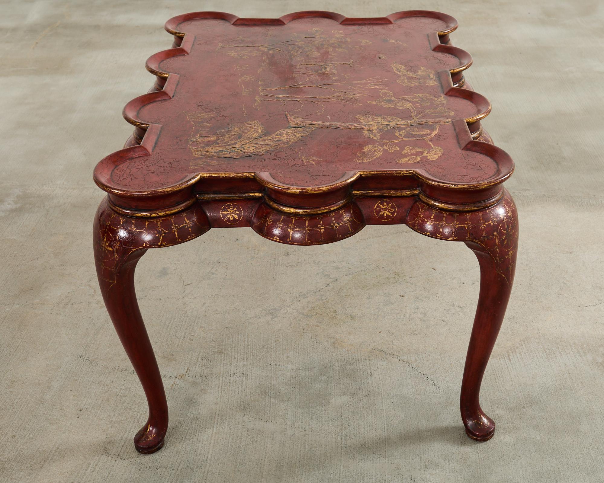 Rose Tarlow Tavolo da Cocktail Smerlato Decorato Chinoiserie in vendita 11