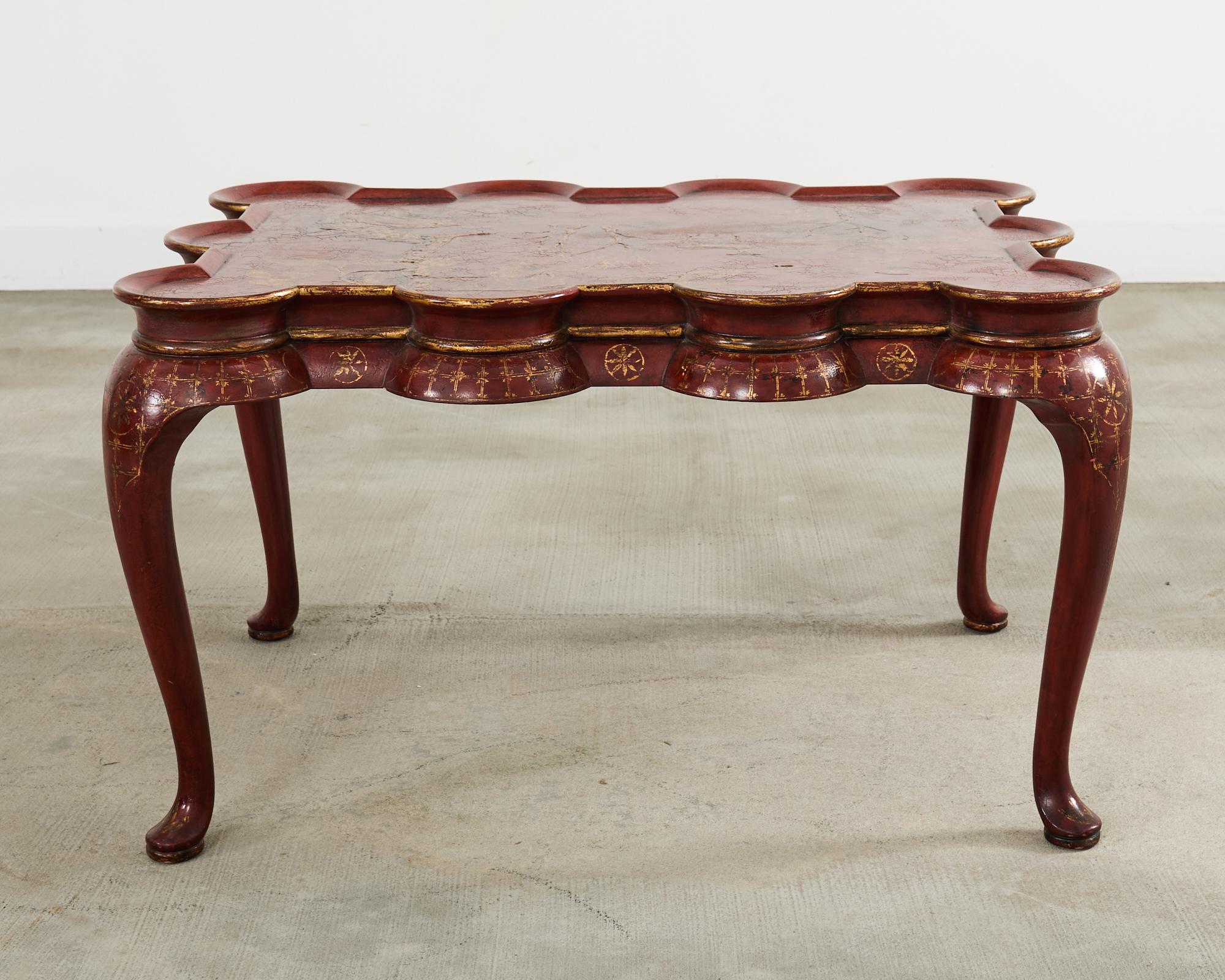 Rose Tarlow Tavolo da Cocktail Smerlato Decorato Chinoiserie in vendita 12