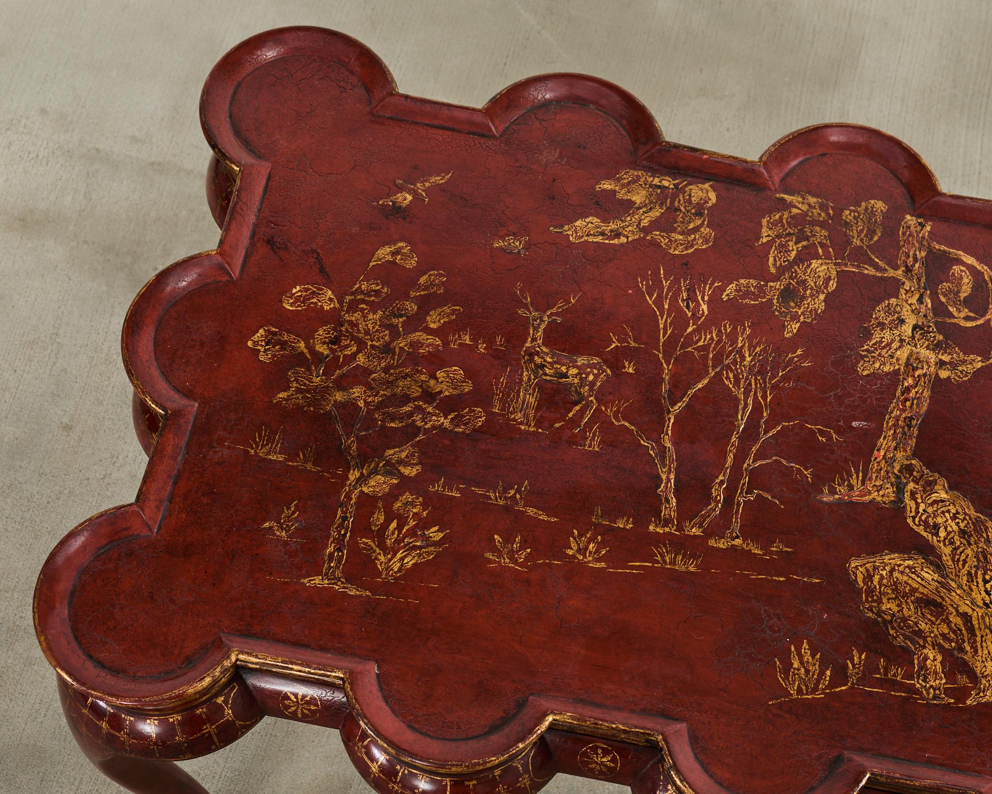 Rose Tarlow Tavolo da Cocktail Smerlato Decorato Chinoiserie In condizioni buone in vendita a Rio Vista, CA