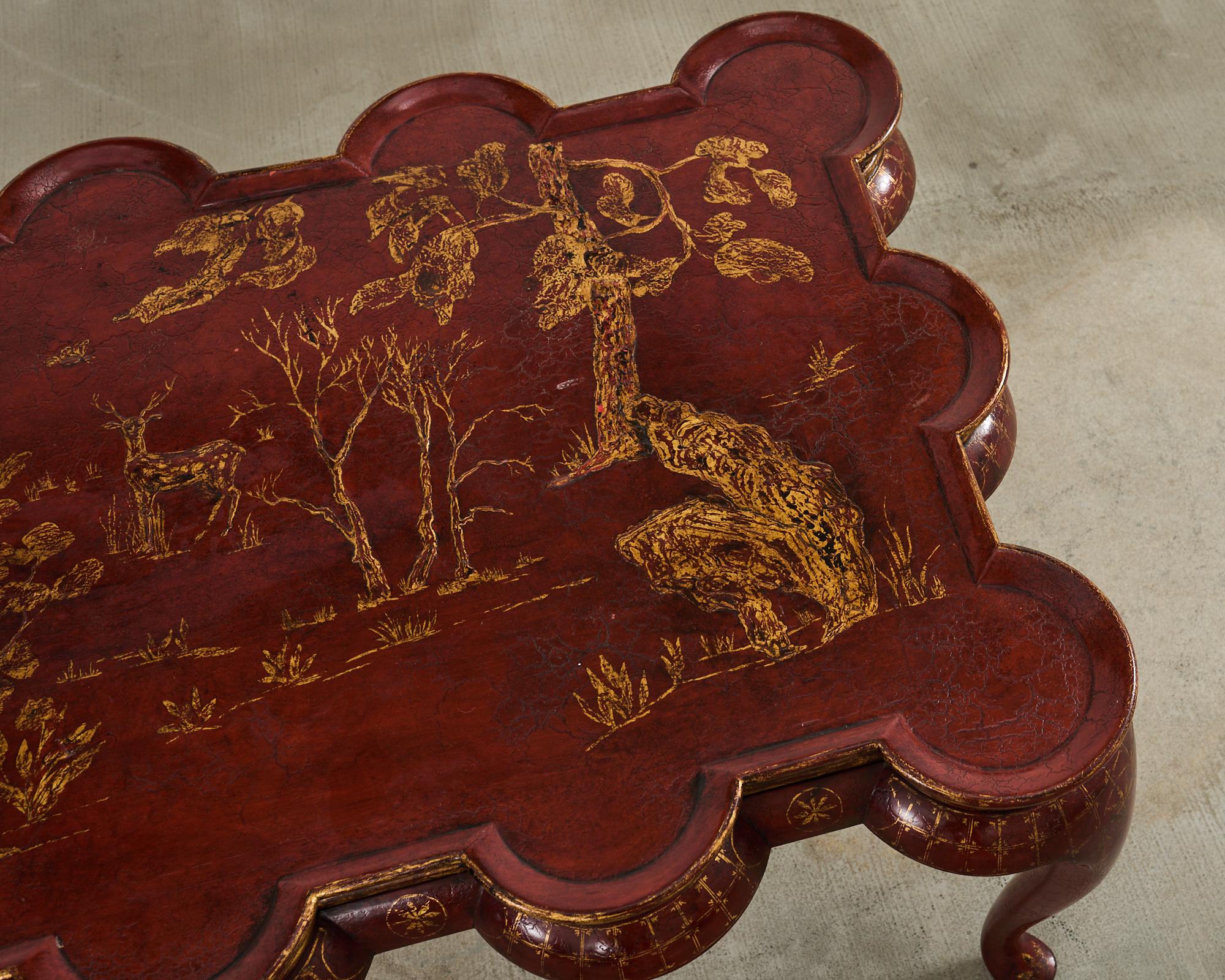 XXI secolo e contemporaneo Rose Tarlow Tavolo da Cocktail Smerlato Decorato Chinoiserie in vendita
