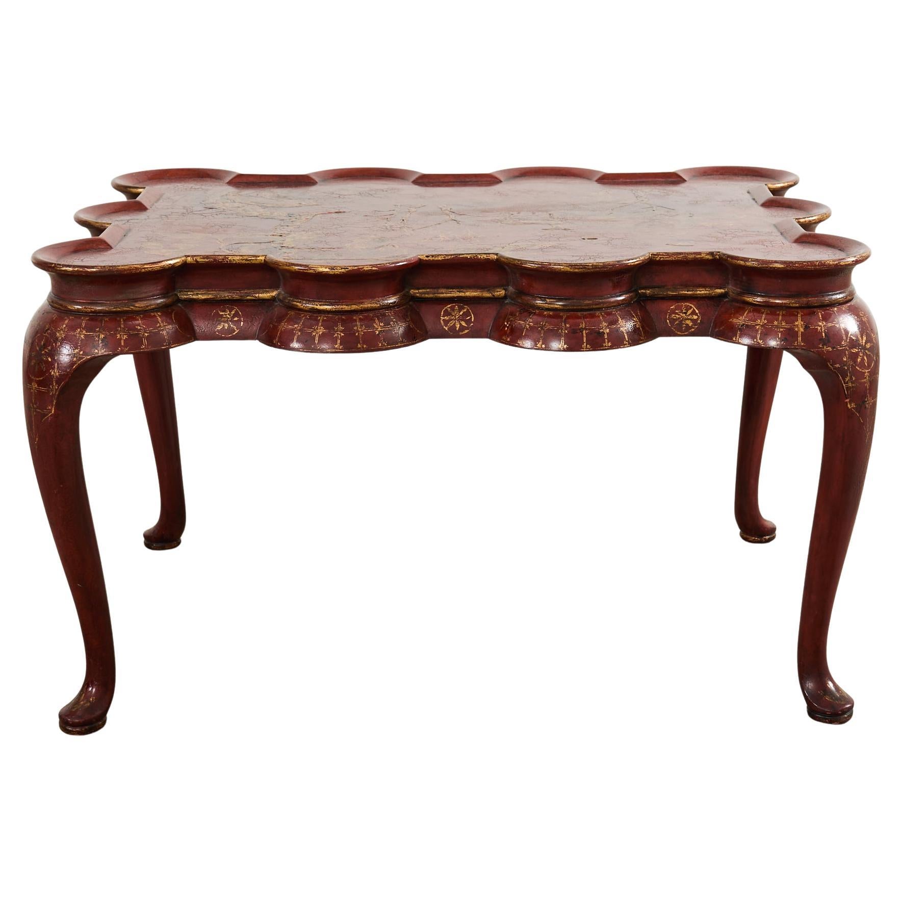 Rose Tarlow Tavolo da Cocktail Smerlato Decorato Chinoiserie