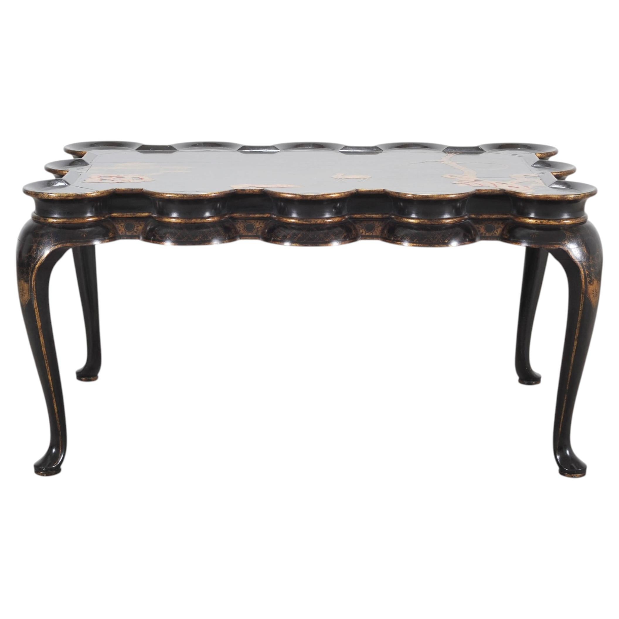 Rose Tarlow Scalloped Coffee Table Chinoiserie Lacquered