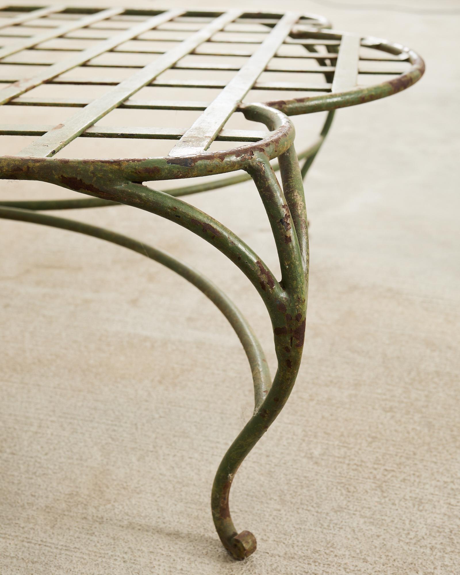 Rose Tarlow Stil Eisen Gitter Garten Chaise Longue 3