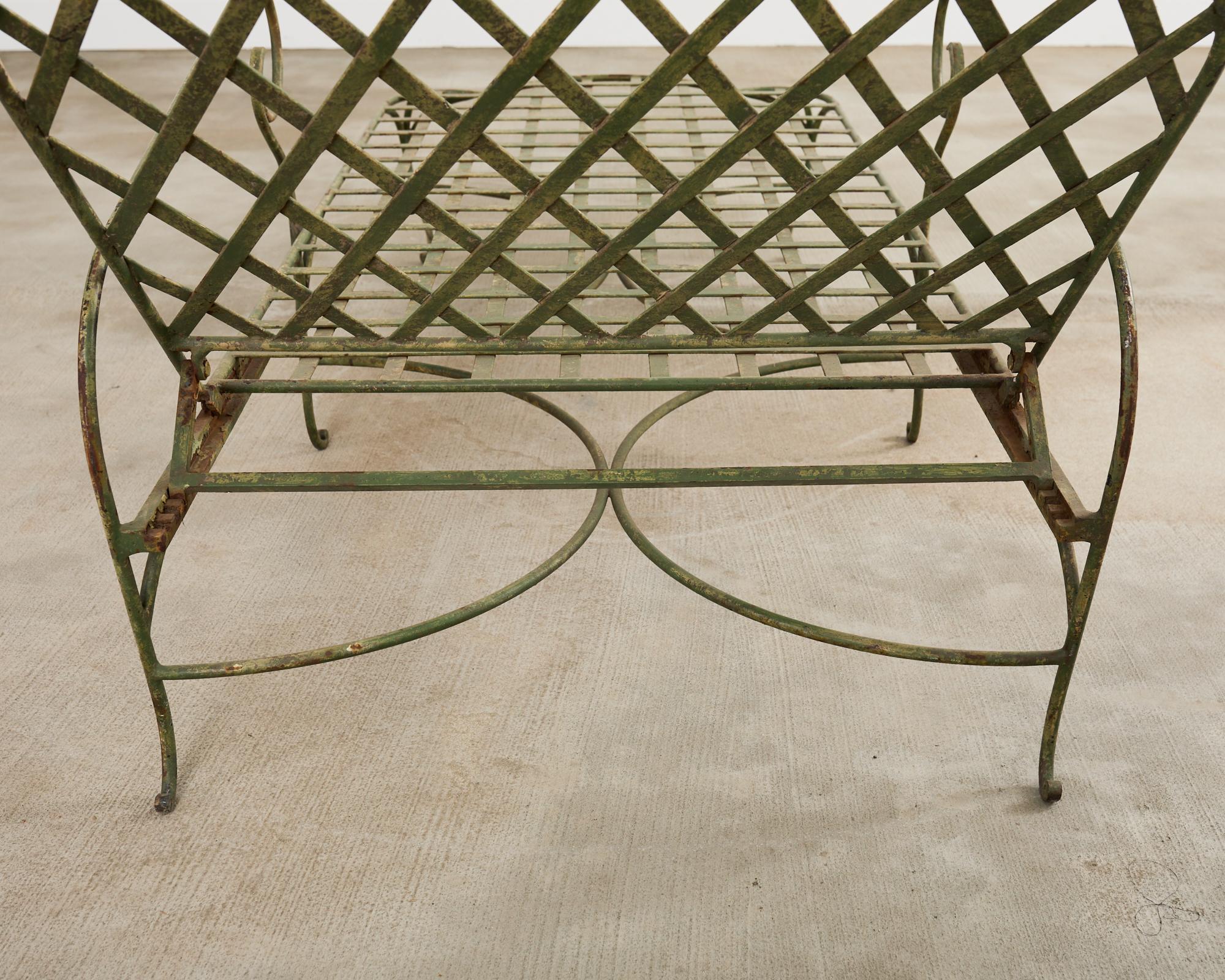 Rose Tarlow Stil Eisen Gitter Garten Chaise Longue 10