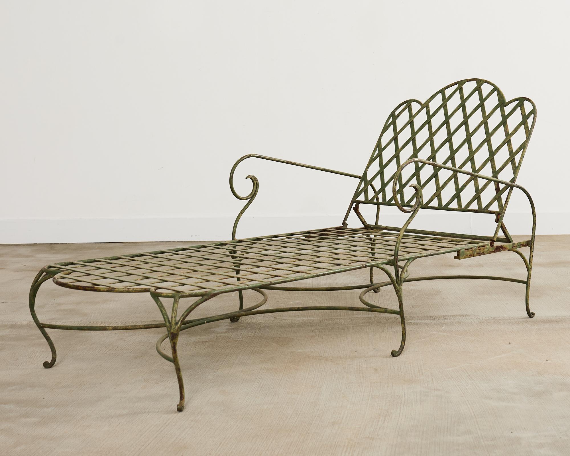 Rose Tarlow Stil Eisen Gitter Garten Chaise Longue 11