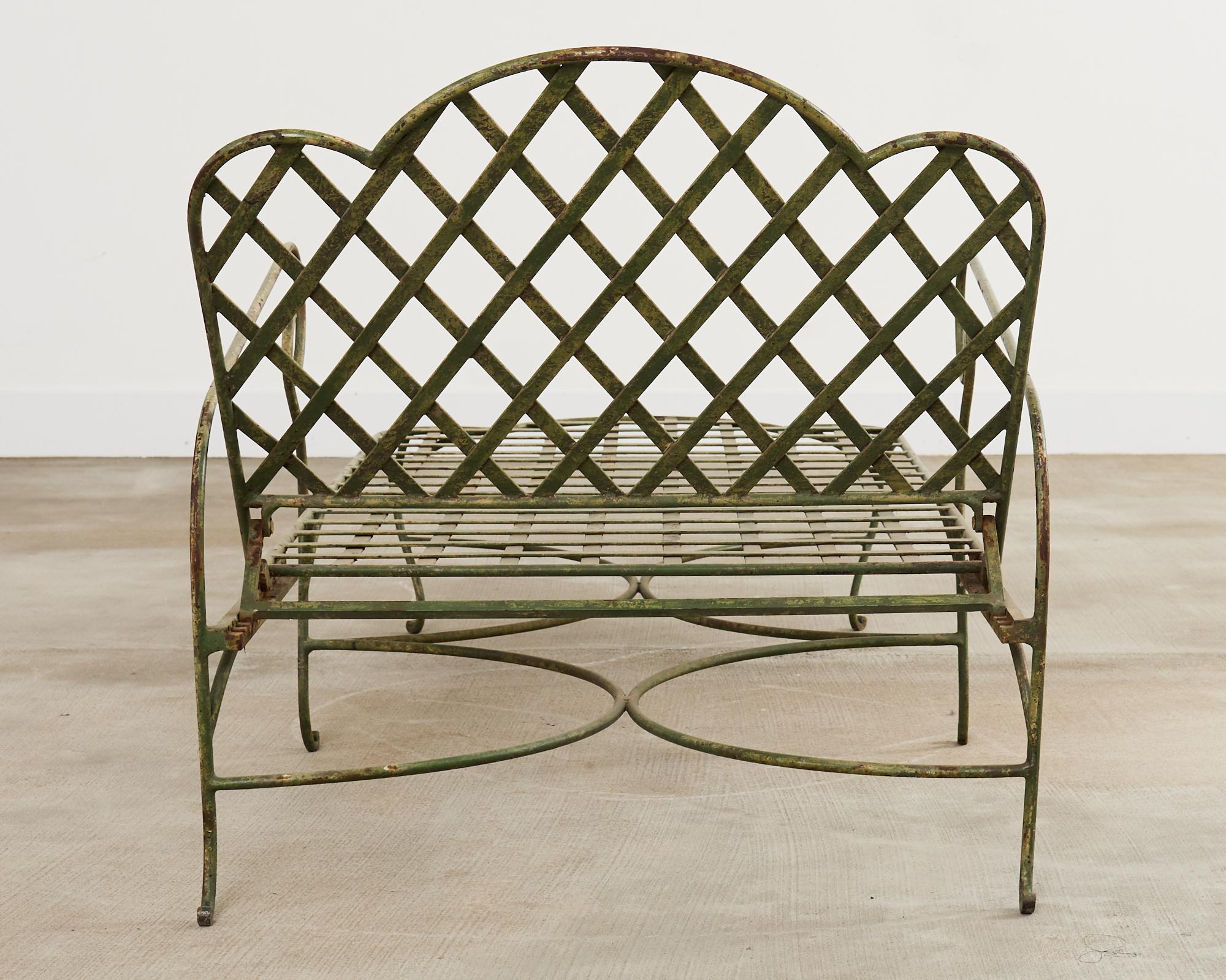 Rose Tarlow Stil Eisen Gitter Garten Chaise Longue 12