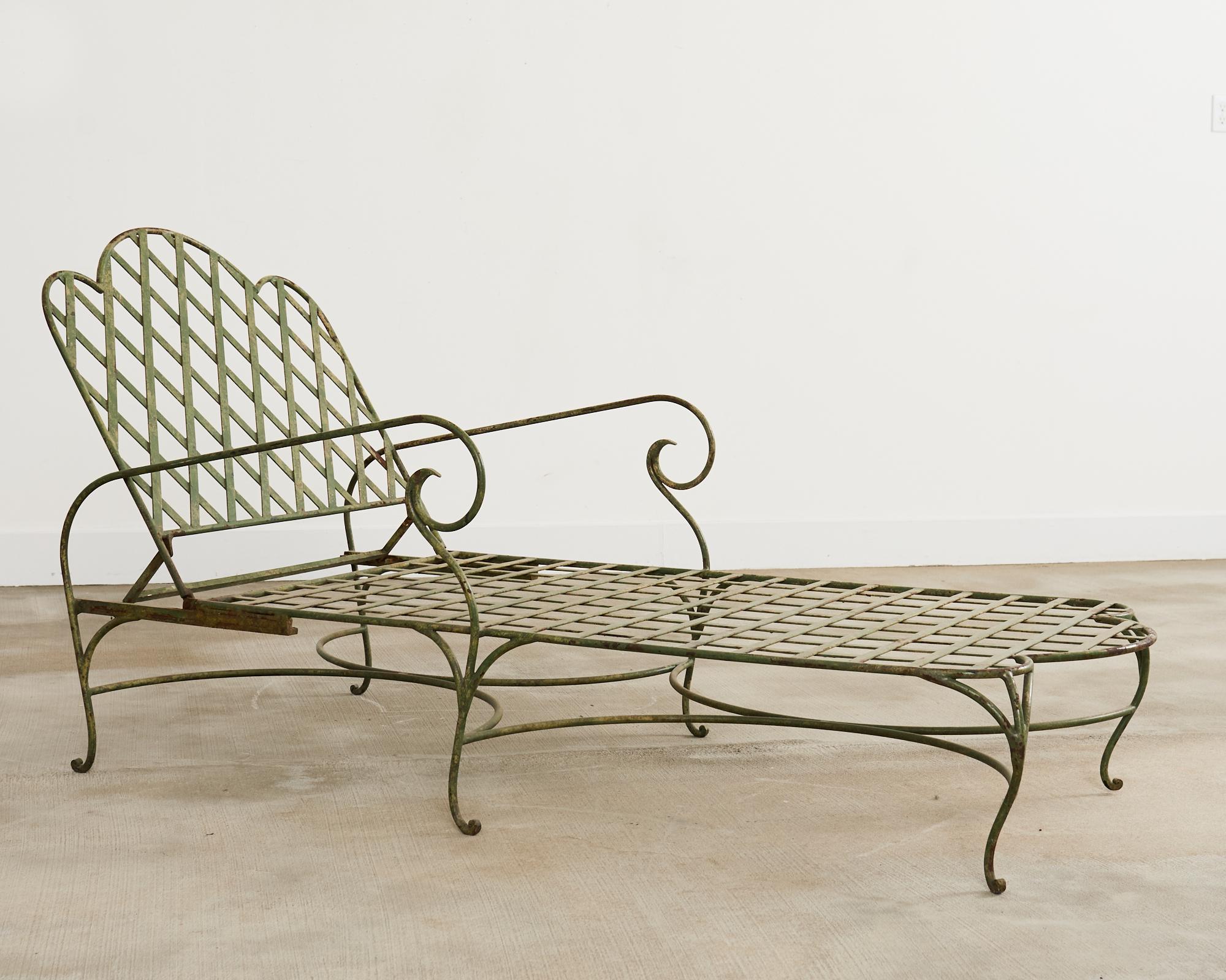 Rose Tarlow Stil Eisen Gitter Garten Chaise Longue (amerikanisch)