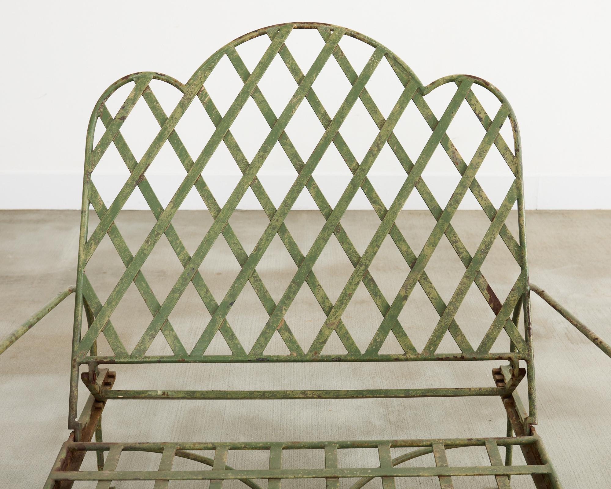 Rose Tarlow Stil Eisen Gitter Garten Chaise Longue (Gemalt)