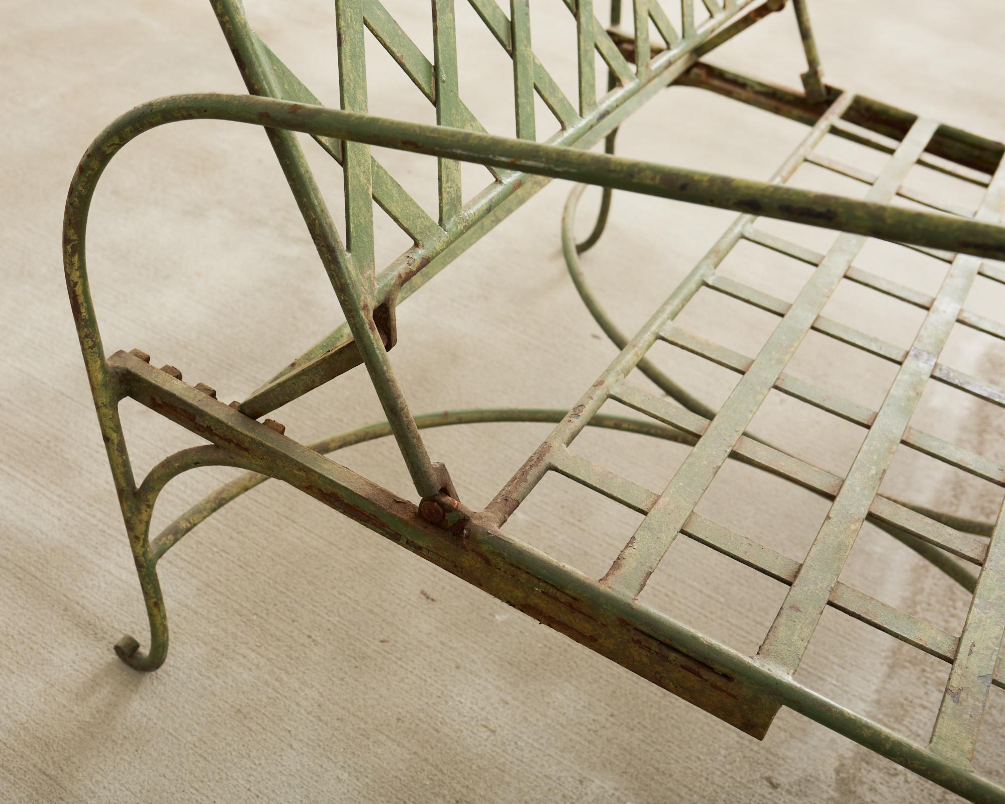 Rose Tarlow Stil Eisen Gitter Garten Chaise Longue 2