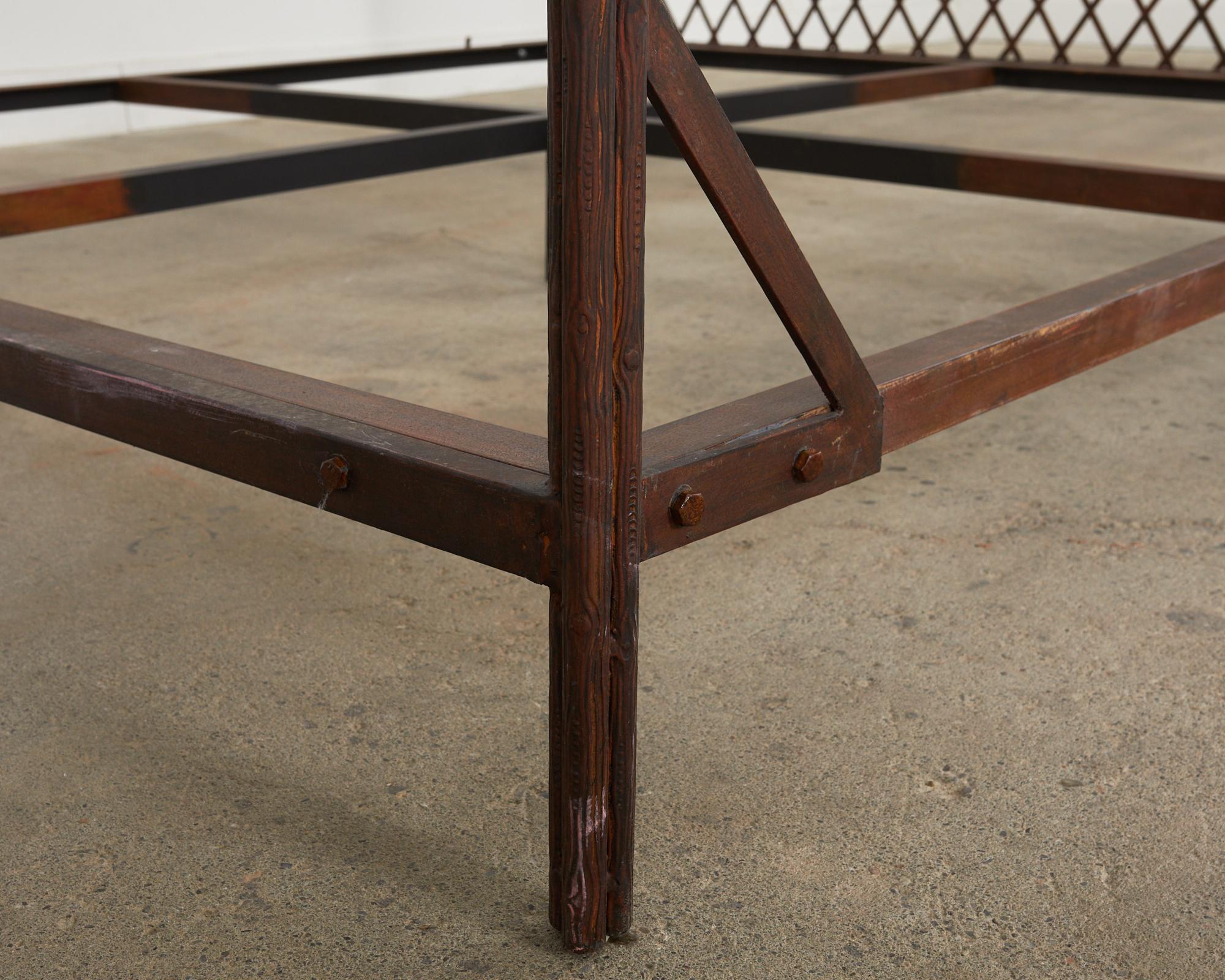 Rose Tarlow Style Neoclassical Iron Twig King Size Bed 7