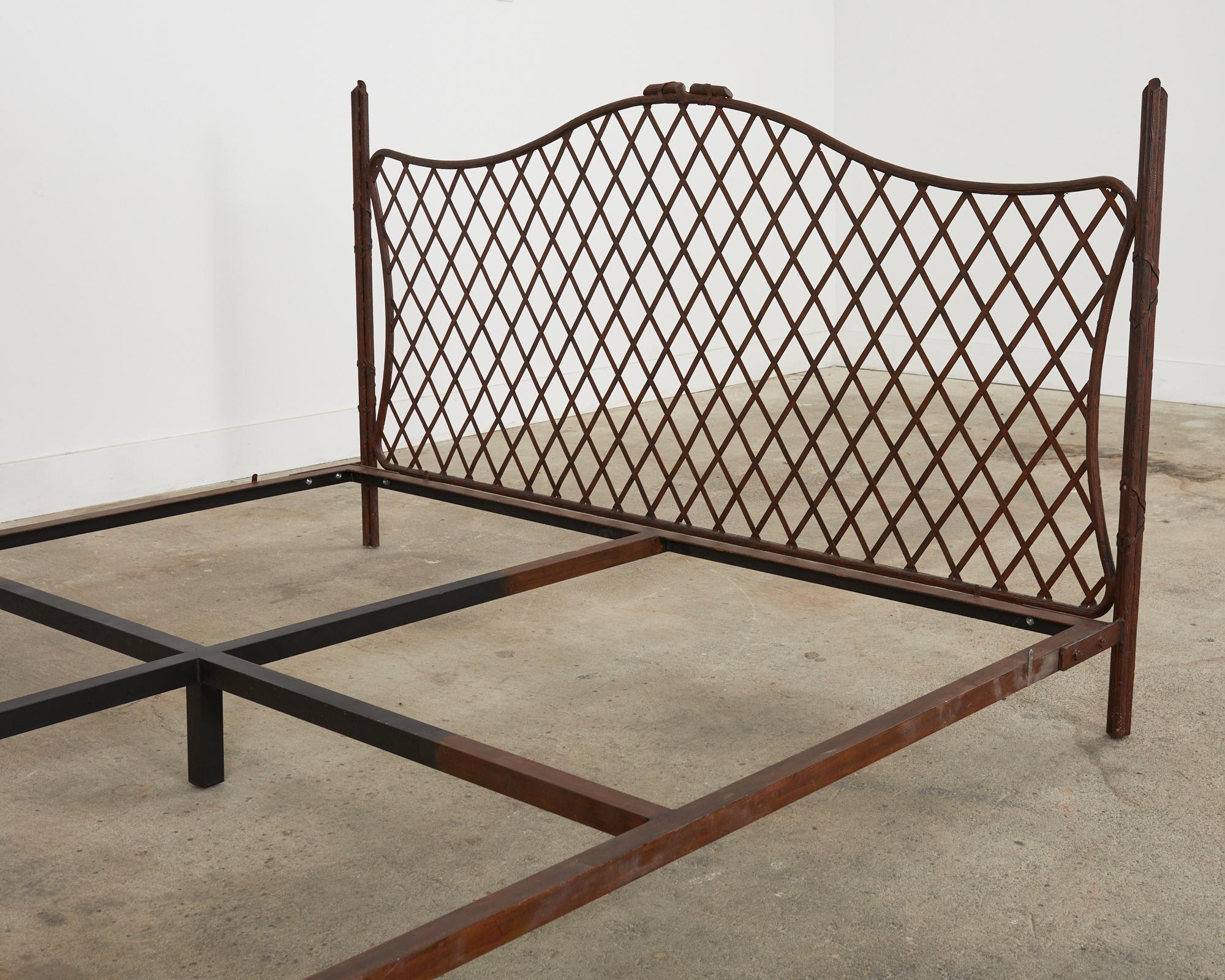 Rose Tarlow Style Neoclassical Iron Twig King Size Bed 8
