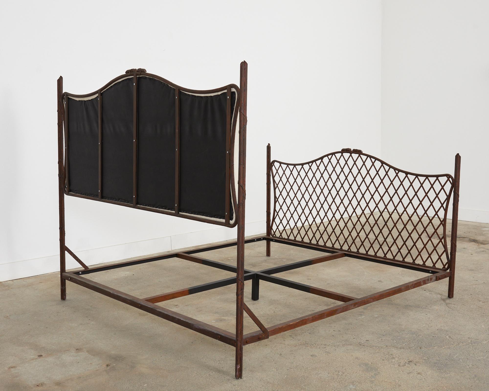 Rose Tarlow Style Neoclassical Iron Twig King Size Bed 11