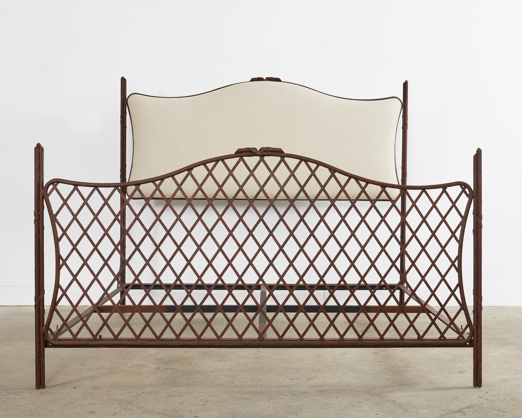 Hand-Crafted Rose Tarlow Style Neoclassical Iron Twig King Size Bed For Sale