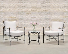 Rose Tarlow Style Twig Iron Faux Bois Garden Drinks Table