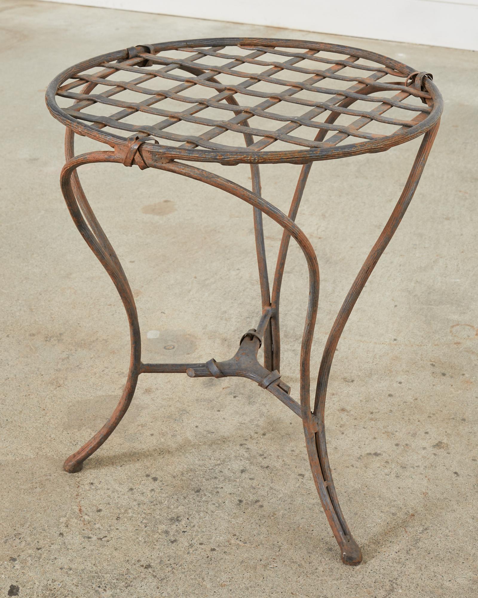 Rose Tarlow Style Twig Iron Garden Drinks Table For Sale 3