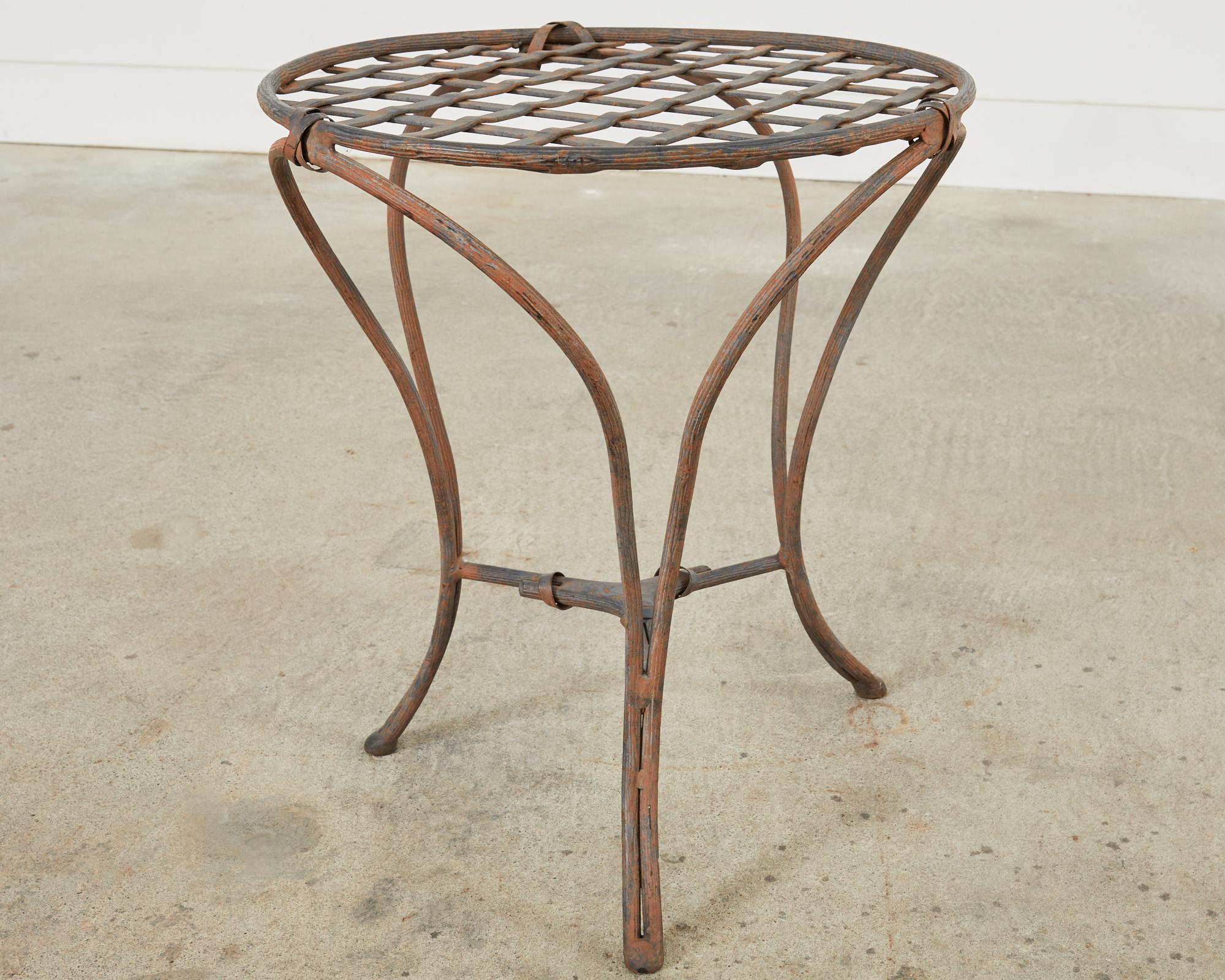 Rose Tarlow Style Twig Iron Garden Drinks Table For Sale 5