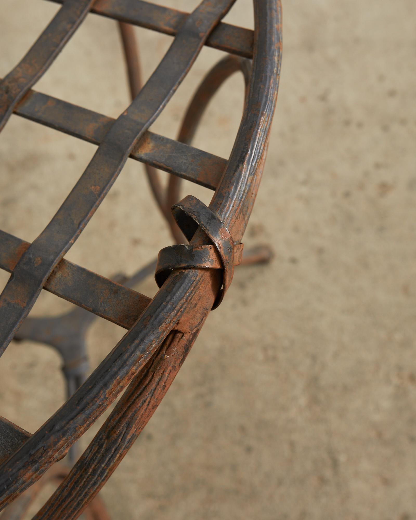 Hand-Crafted Rose Tarlow Style Twig Iron Garden Drinks Table