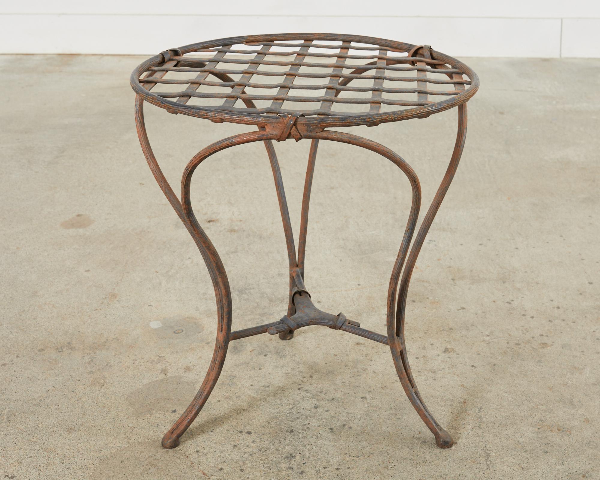 Rose Tarlow Style Twig Iron Garden Drinks Table For Sale 2