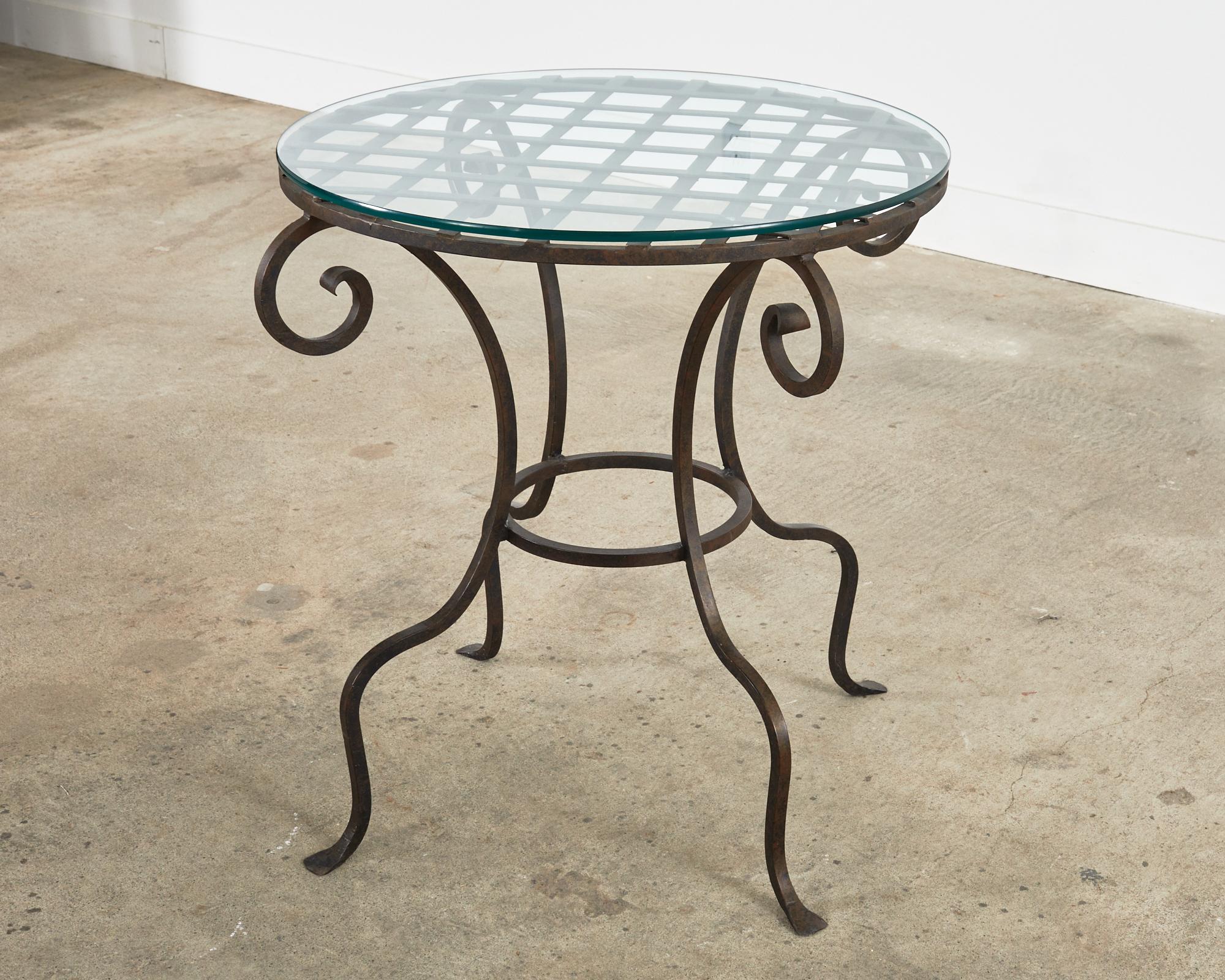 Rose Tarlow Style Wrought Iron Patio Garden Dining Table For Sale 8