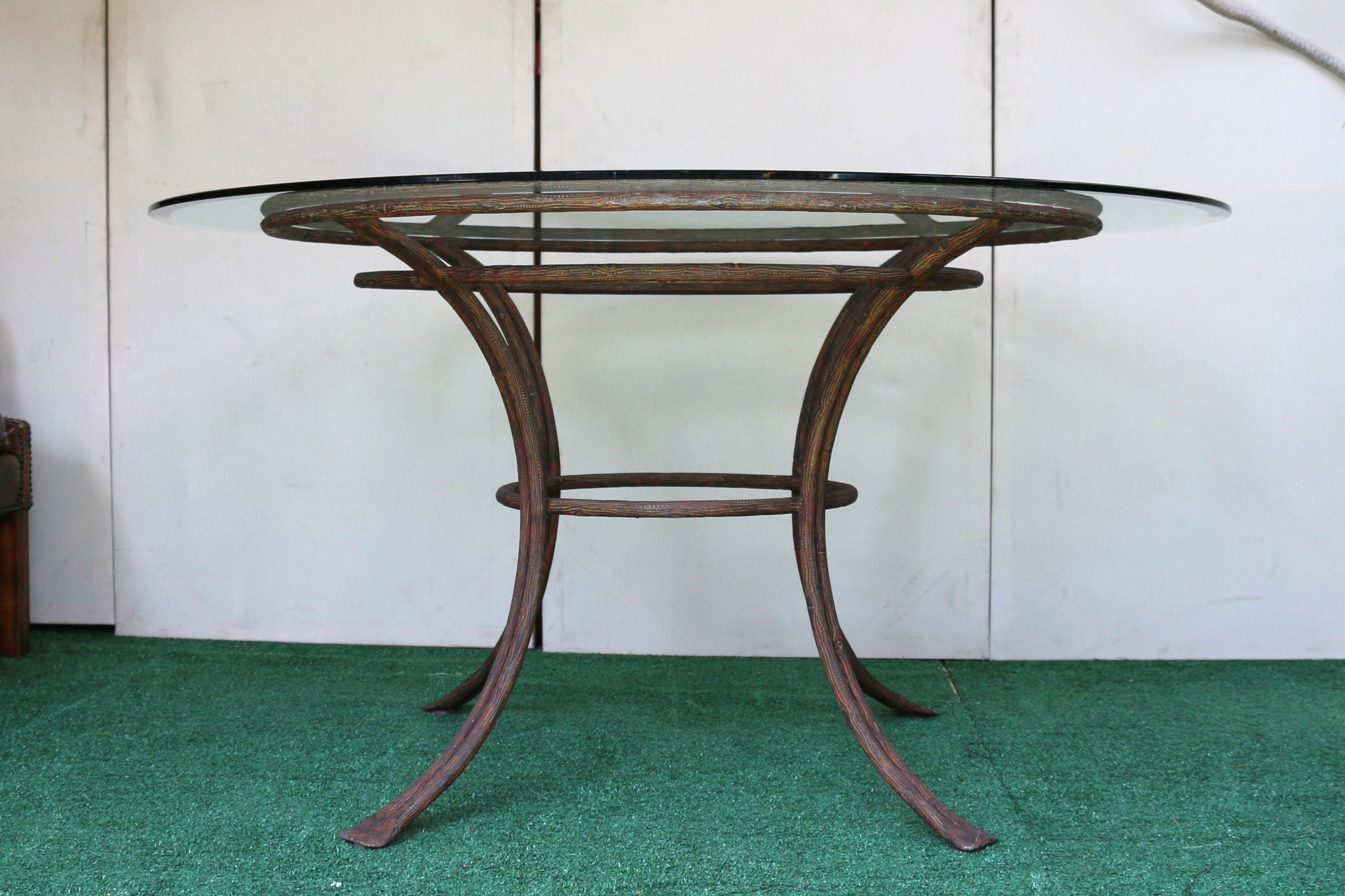 Rustic Rose Tarlow Twig Outdoor Dining Table For Sale