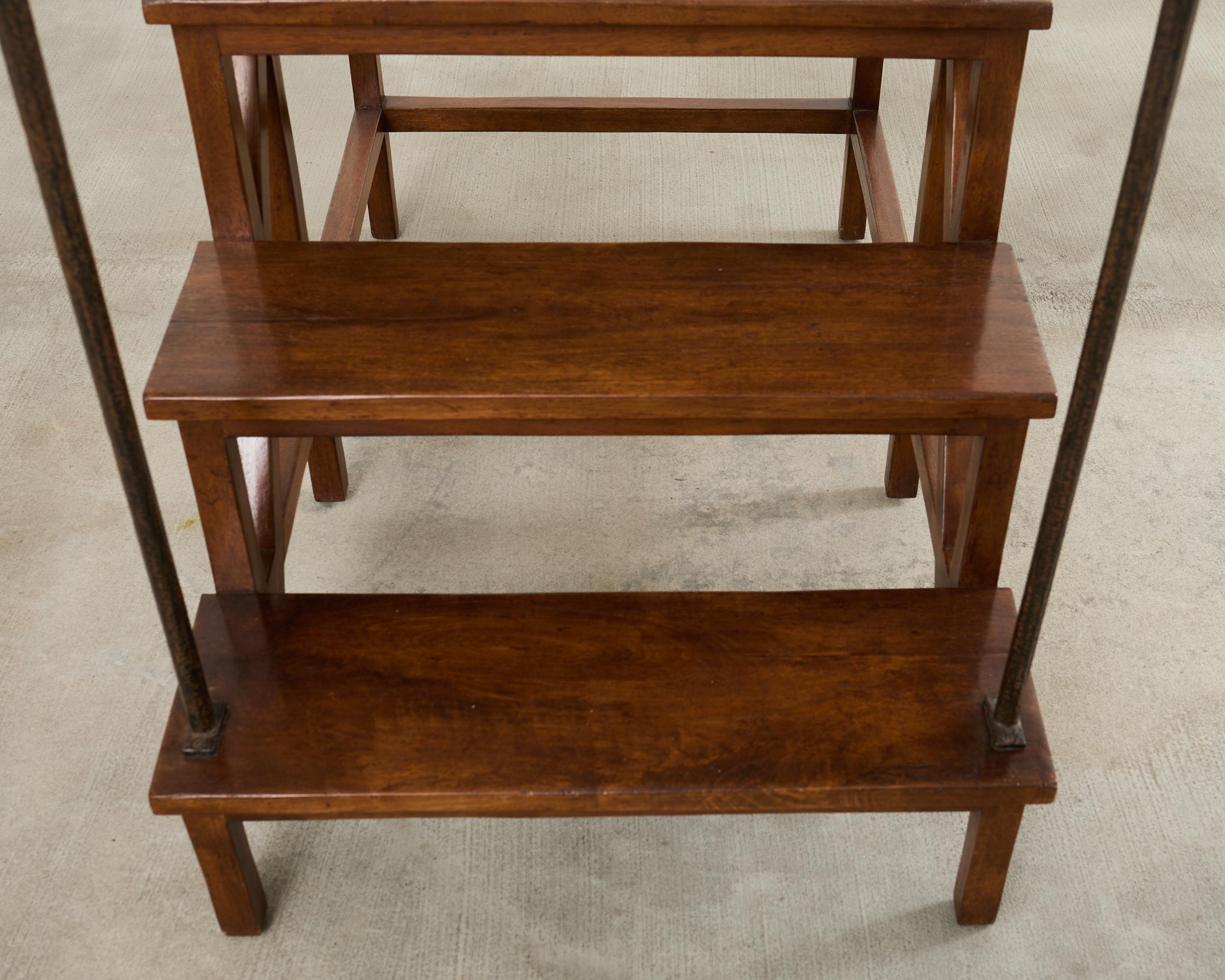Rose Tarlow Walnut Dayton Hall Library Step Ladder For Sale 8