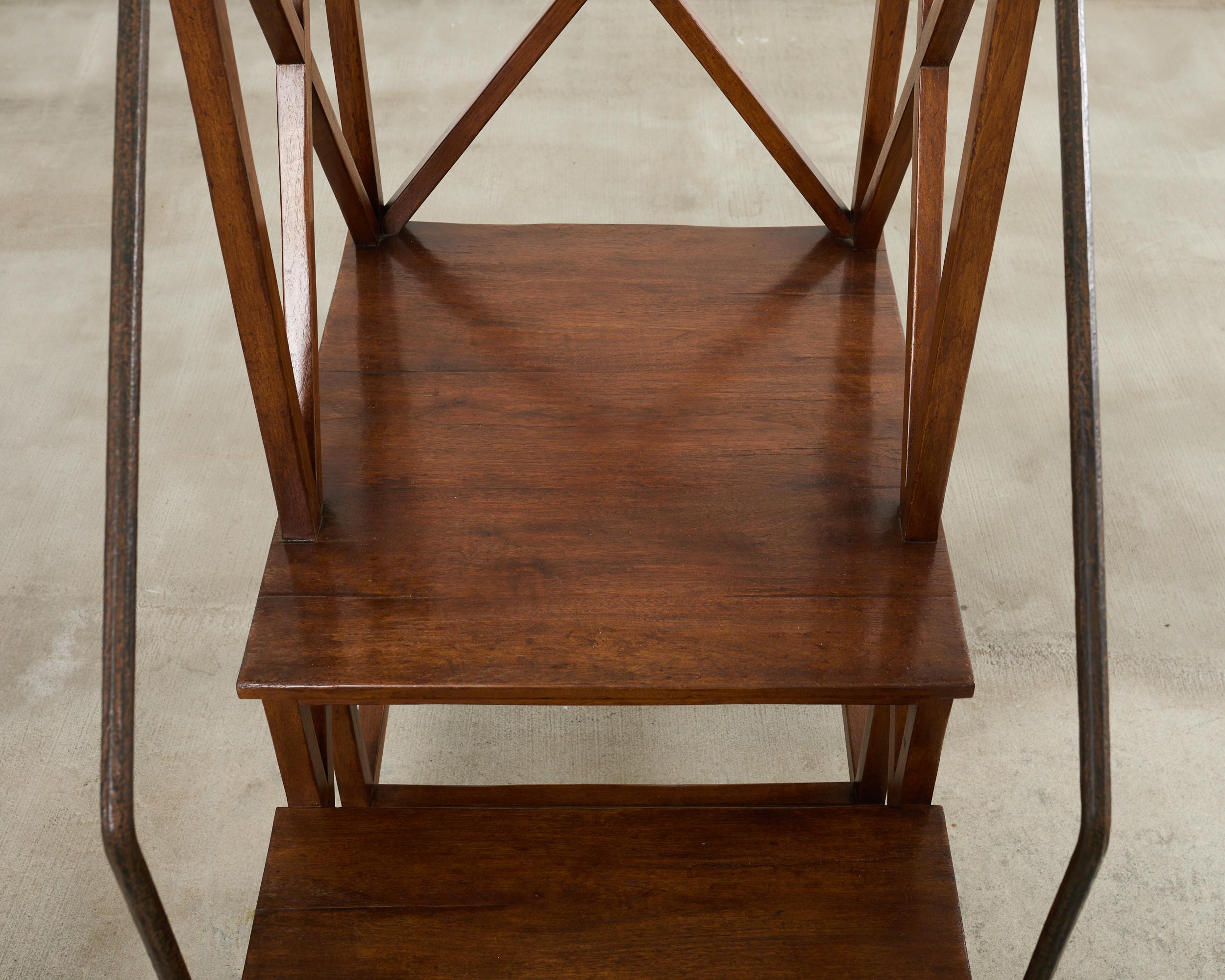 Rose Tarlow Walnut Dayton Hall Library Step Ladder For Sale 10