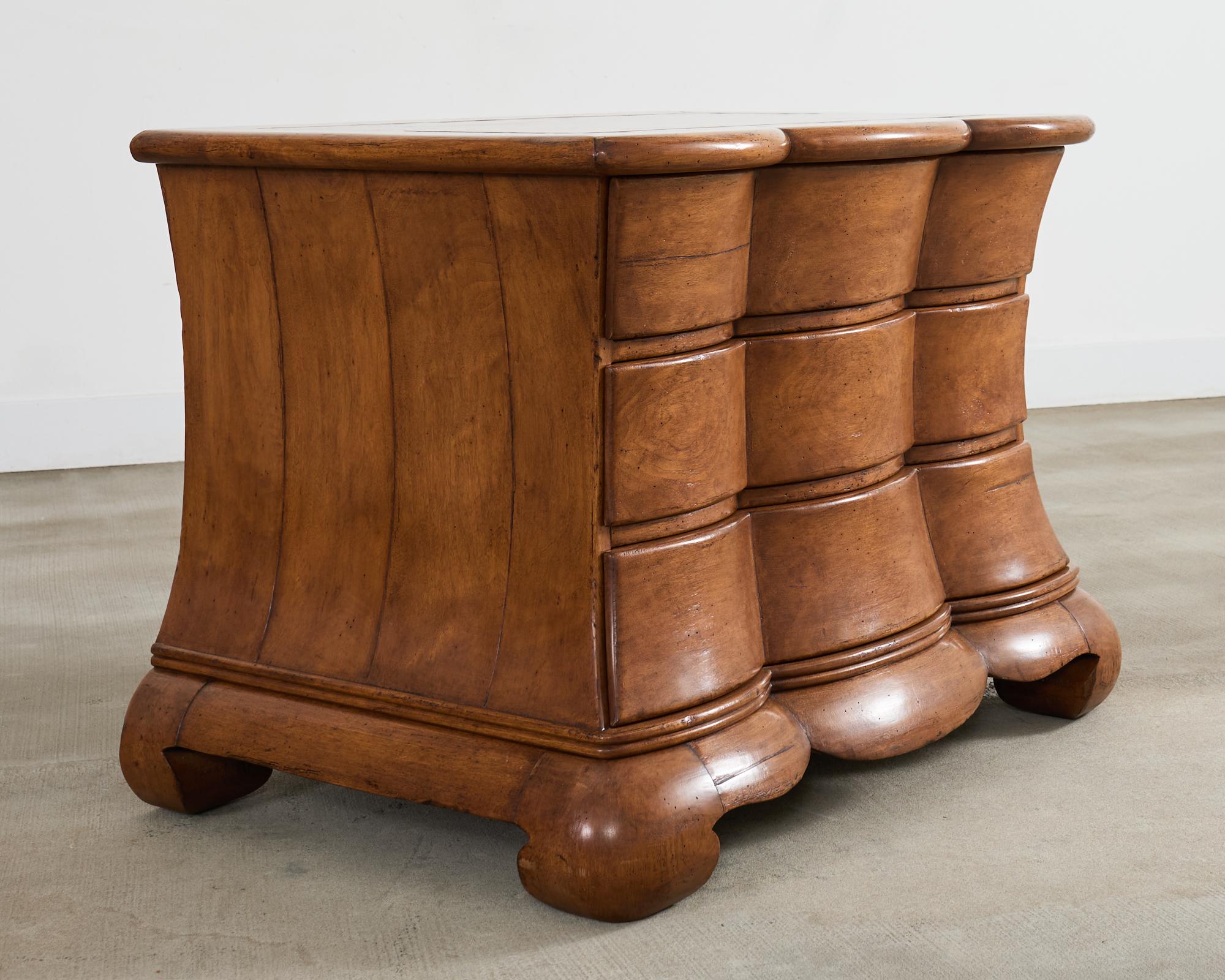 Hand-Crafted Rose Tarlow Walnut Three Drawer Dutch Commode or Chest