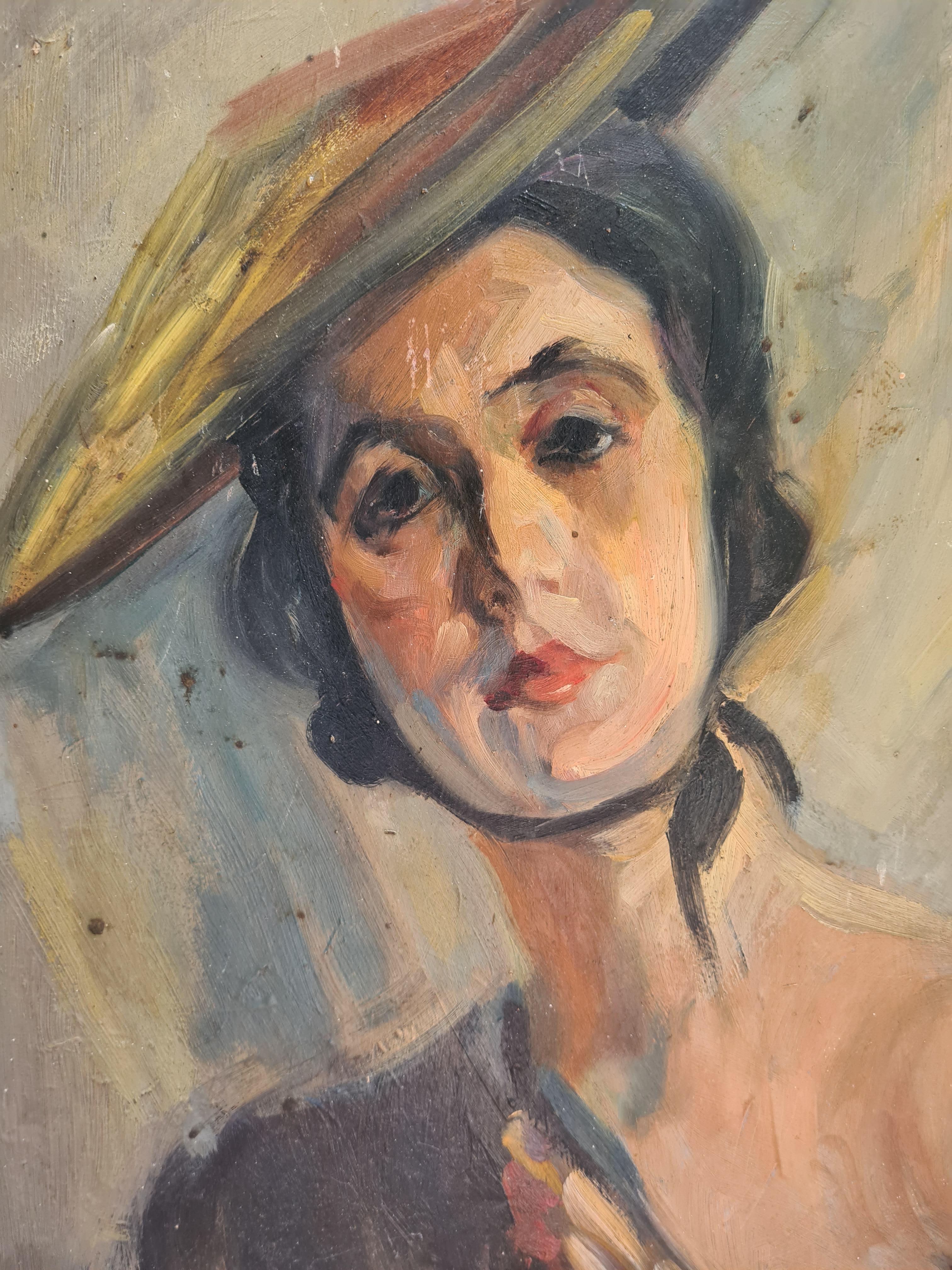 Early 20th Century Society Portrait , Grand Duchess Charlotte of Luxembourg - Art Nouveau Painting by Rose TEITGEN-OBEURER
