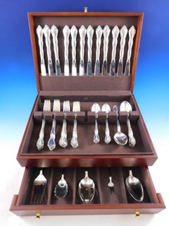 Rose Tiara by Gorham Sterling Silver Flatware Set for 12 Service 65 Pieces