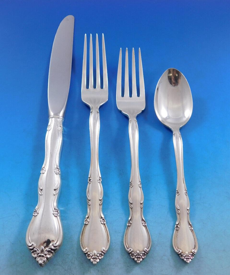 Rose Tiara by Gorham Sterling Silver Flatware Set for 12 Service 65 Pieces For Sale 4