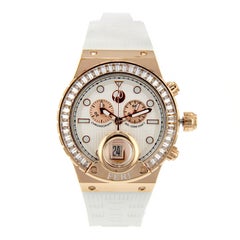 Rose Tone Crystal Glass Durable Silicon Brand Swiss Movement Watch by Feri