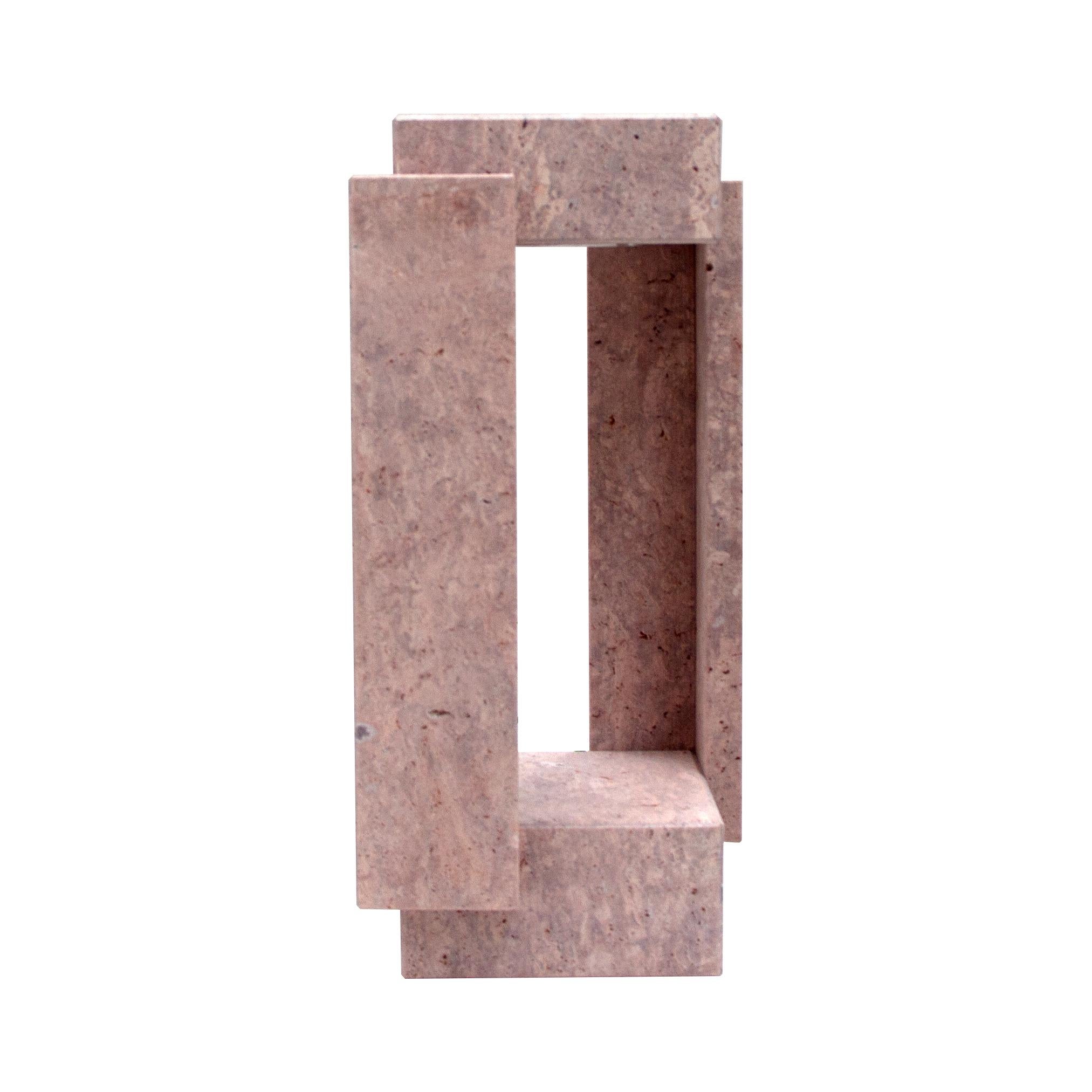 Roséfarbener Travertin Marmor Lampe Elegant Luxus von Nuria Lázaro Handwerkskunst Spanien im Zustand „Neu“ im Angebot in VALVERDE DEL MAJANO, CL