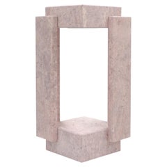 Rosé Travertine Marble Lamp Elegant Luxury by Nuria Lázaro Craftmanship Spain