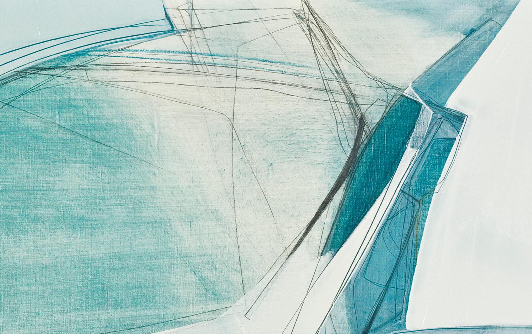 Convergence in Blue von Rose Umerlik ist ein abstraktes Gemälde, Öl und Graphit auf Holzplatte, 24 x 38.

Rose Umerlik extrahiert die ungreifbaren emotionalen Momente, die in unserer kollektiven menschlichen Psyche leben, und interpretiert sie