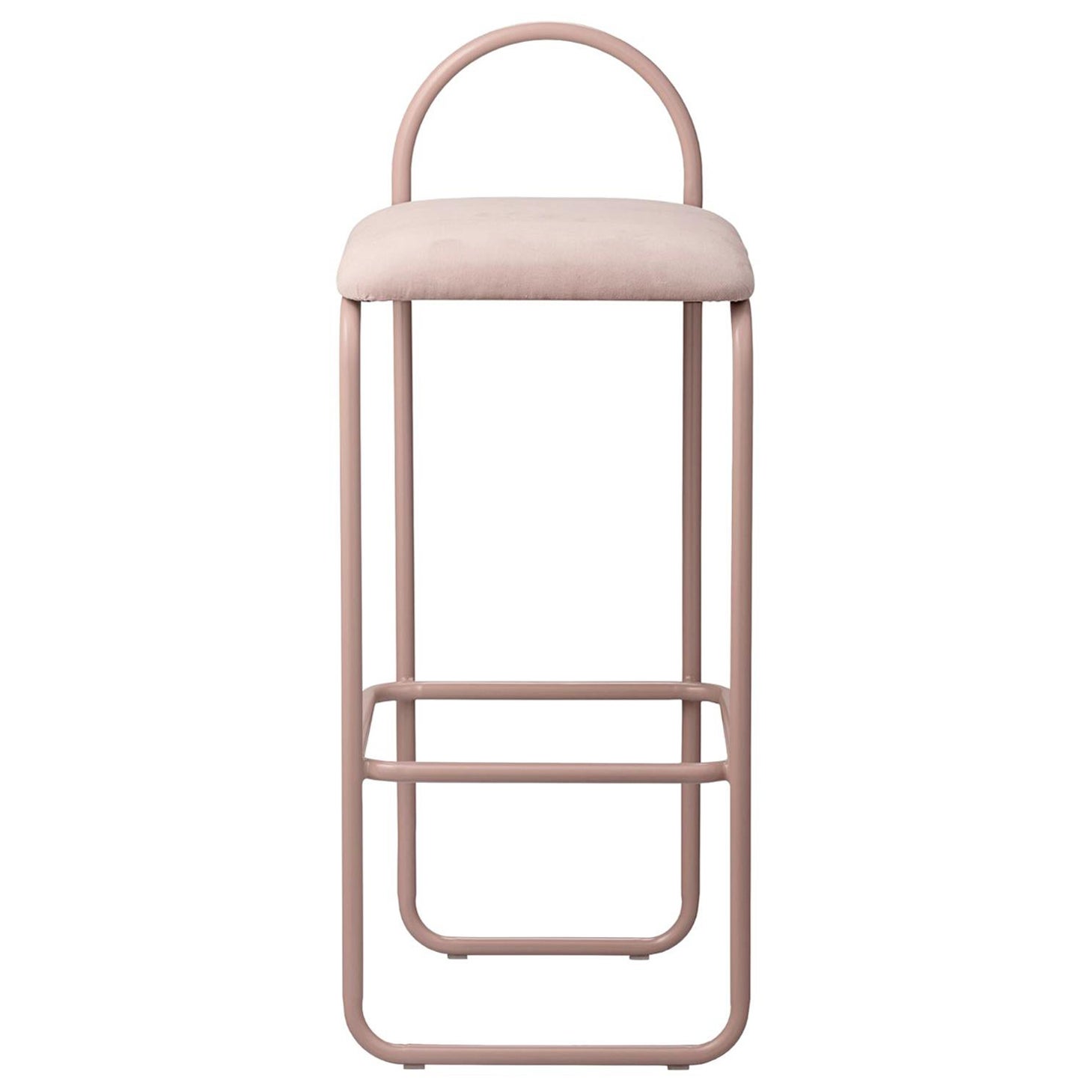 Chaise de bar minimaliste en velours rose