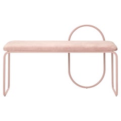 Banc minimaliste en velours rose