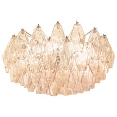 Rose' Venini Poliedri Murano Glass Chandelier