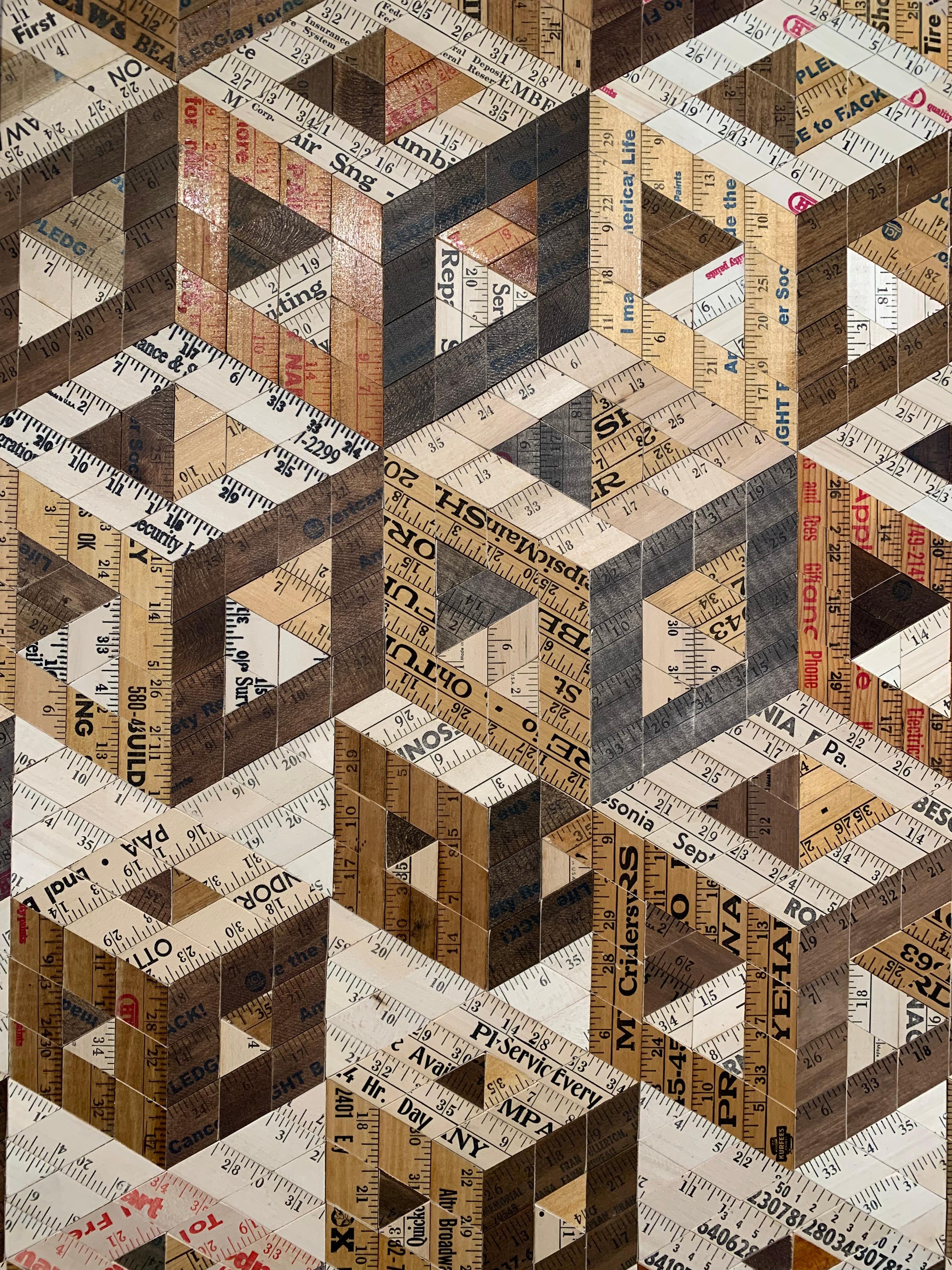 Descending Cube - Contemporary Mixed Media Art by Rose Vickers