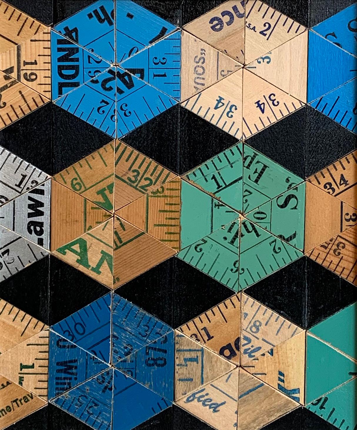 Test Card (Blues) - Contemporary Mixed Media Art by Rose Vickers