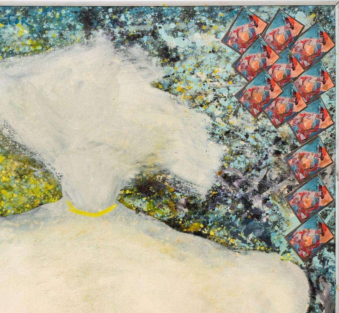 Abstrakte sitzende nackte Frau in Akt – Painting von Rose Victor