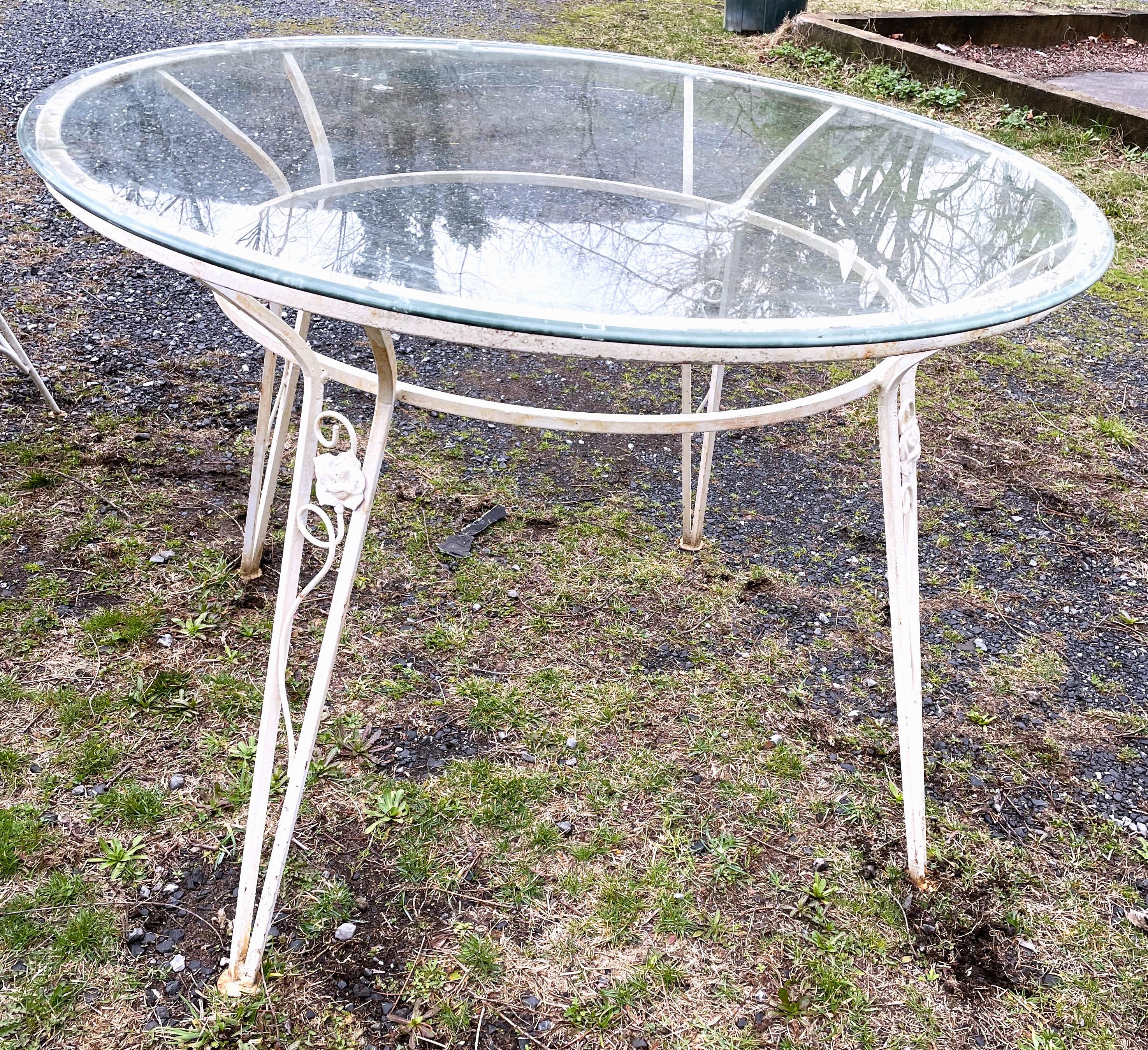 oval glass patio table